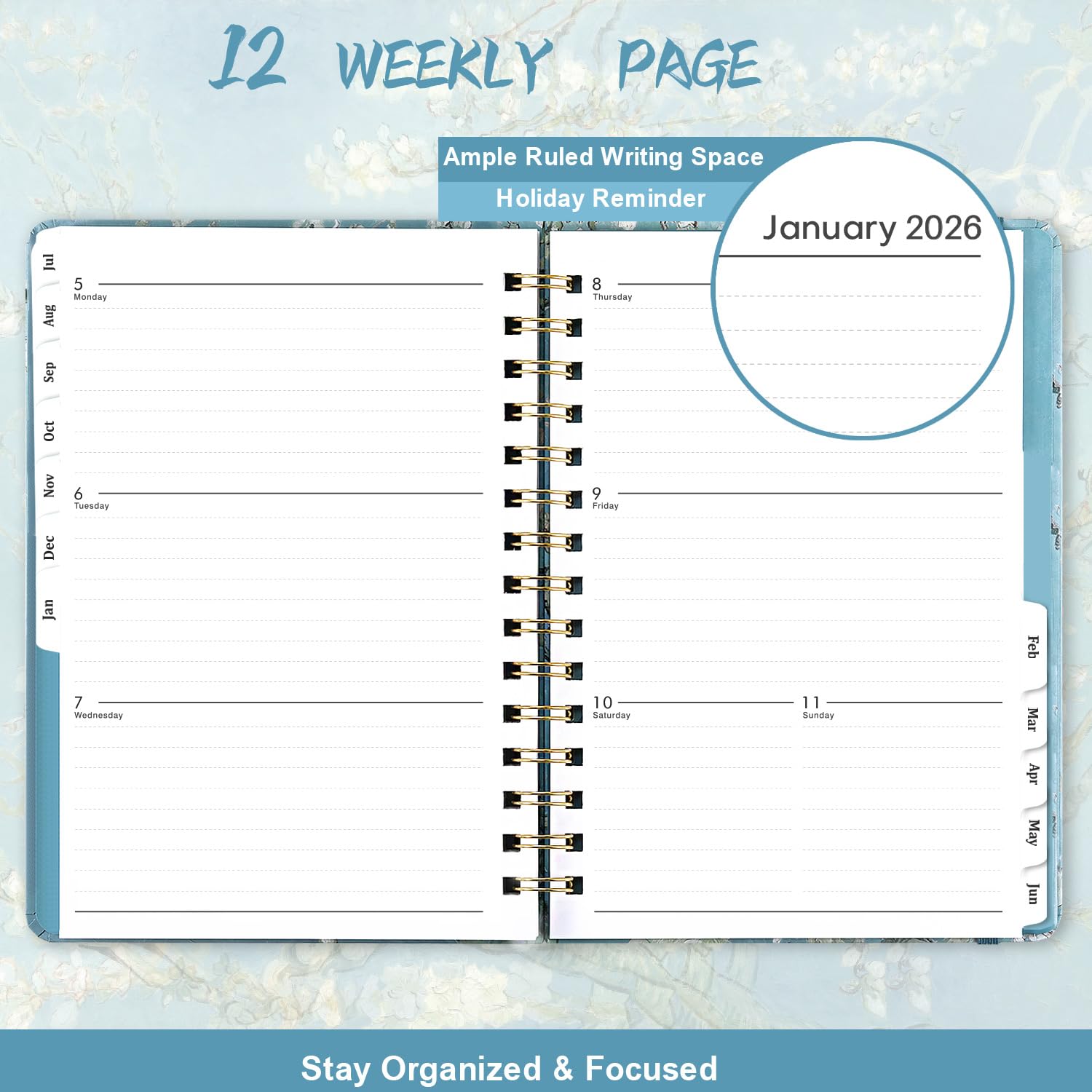 2025-2026 Academic Planner | July 2025 to June 2026 Weekly & Monthly Organizer | 8.5