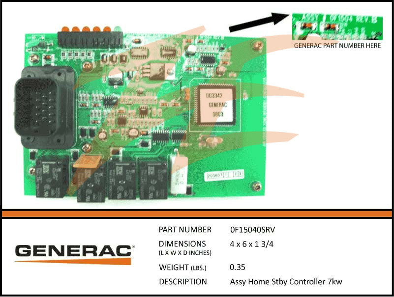 Generac 0F15040SRV 7kW Generator Control Board PCB Assembly - Replacement Part for Generac Home Backup Power Systems