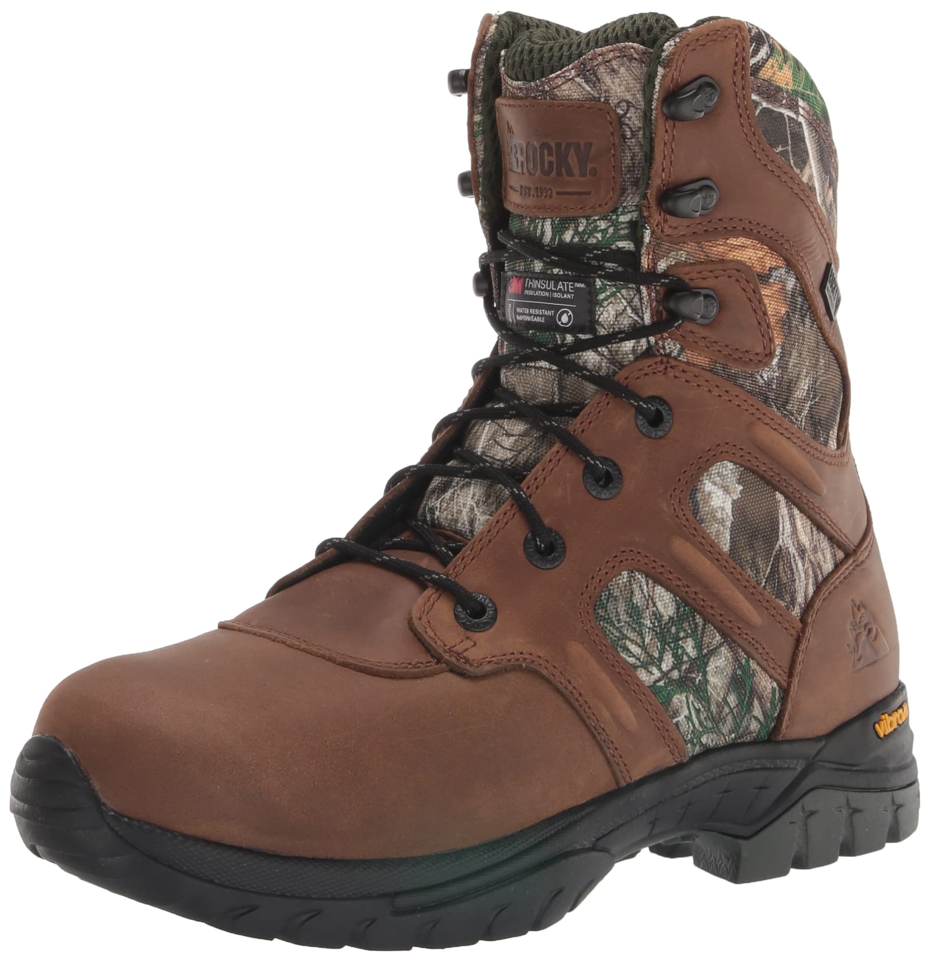 Rocky Men's Deerstalker Waterproof Hiking Boots - Realtree Edge Camo - Size 12 - Durable Outdoor Hunting & Trekking Footwear for Rough Terrain Adventures