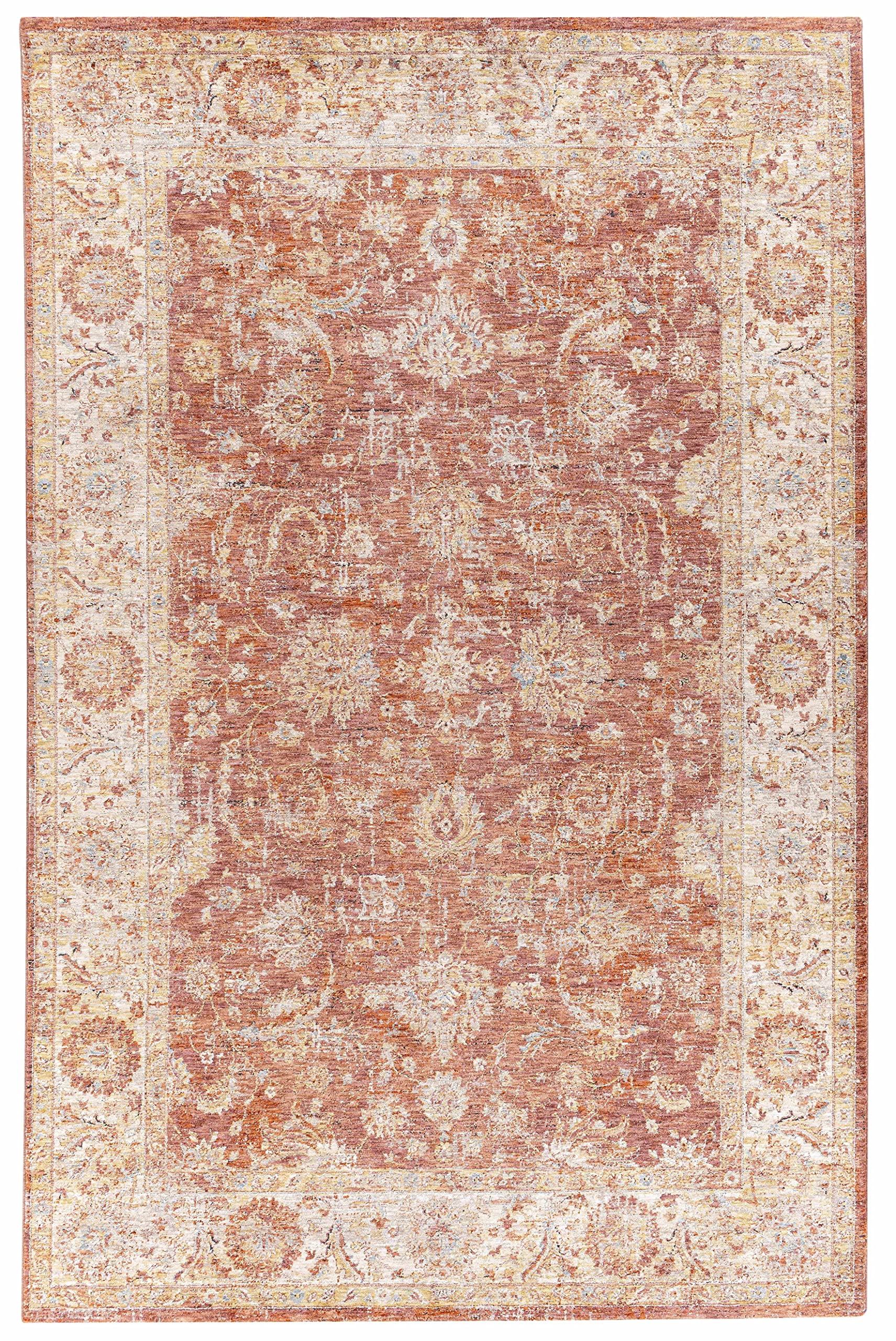 Hauteloom Maniwaki Soft Plush Area Rug for Living Room & Bedroom - Gray, Pink, Red - 2'7
