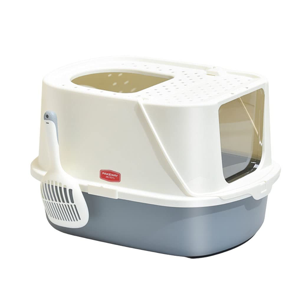 Self-Cleaning Cat Litter Box - Fully Enclosed Splash-Proof Large Cat Toilet with Scoop for Indoor Cats | Automatic Litter Box for Multiple Cats | Perfect for Small Apartments & Pet Owners (Pink/Gray)