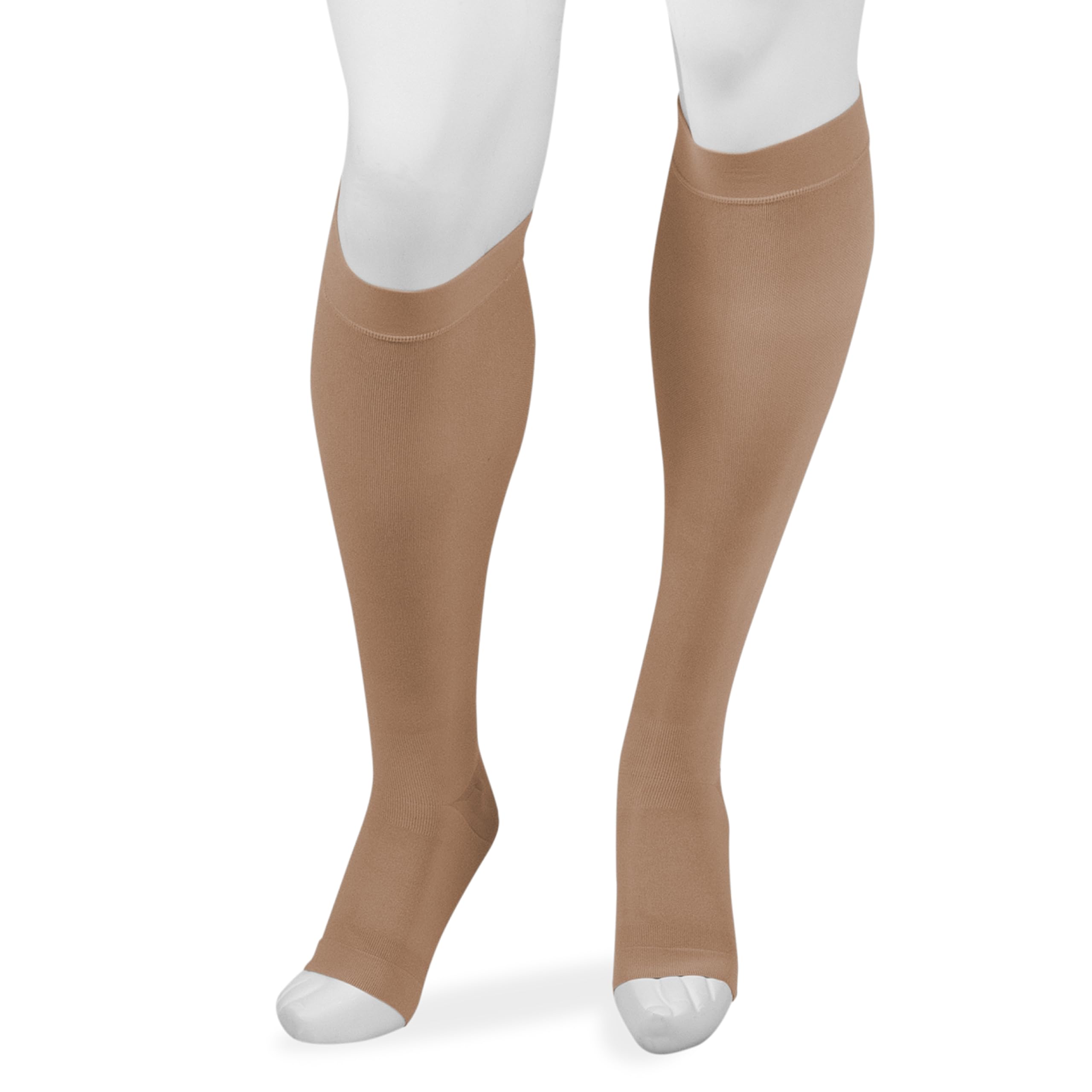 Juzo Assist Knee High Open Toe Compression Stockings 30-40 mmHg - Therapeutic Support for Men & Women - Comfortable Breathable Medical Socks for Varicose Veins, Edema & Post-Surgery Recovery - Beige, Size 3 - Ideal for Daily Wear, Travel & Active Lifestyles