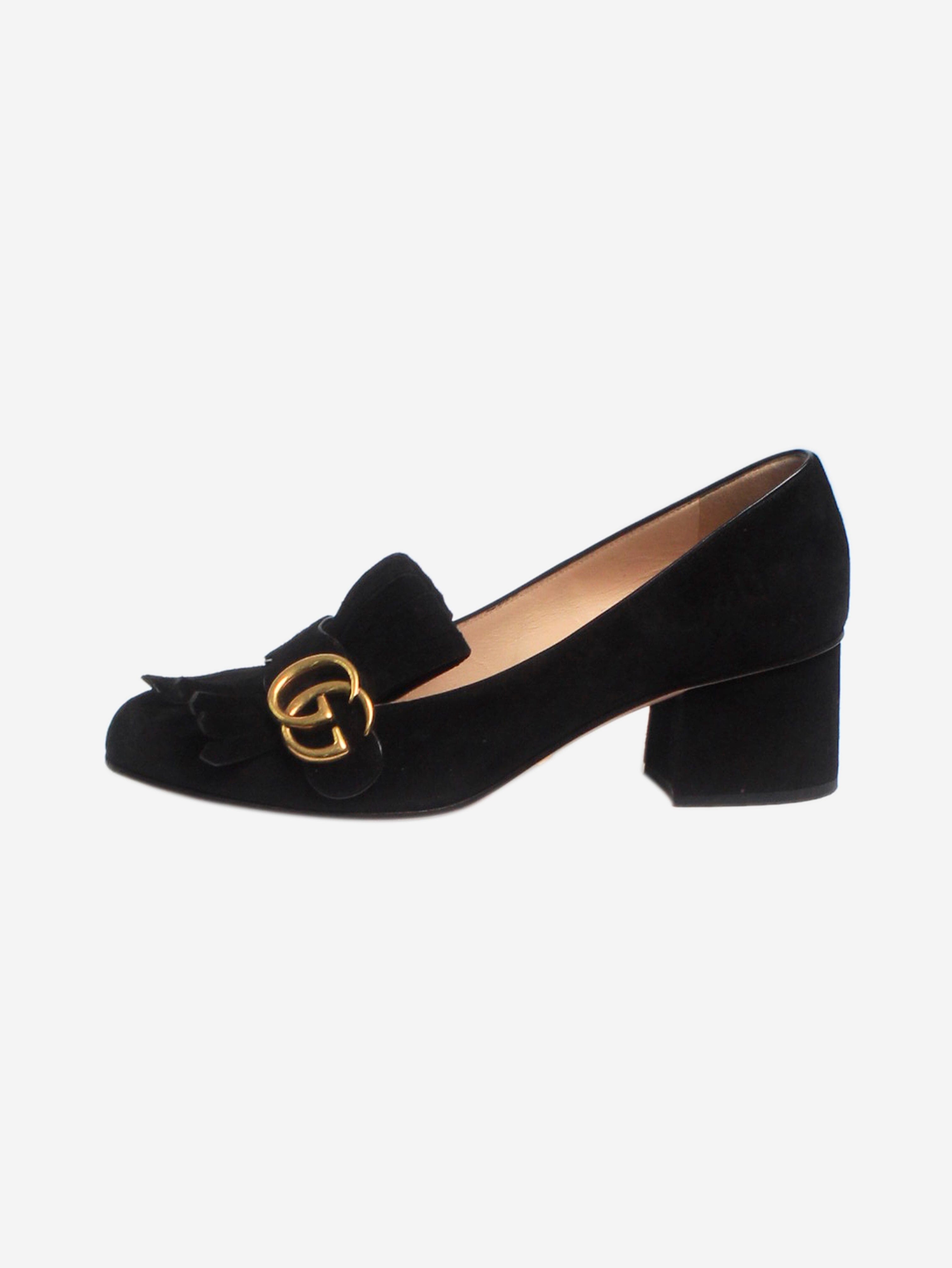 Black Suede Marmont Heels for Women - Size EU 37 (UK 4) - Elegant Pointed Toe Pumps for Party, Wedding & Office Wear