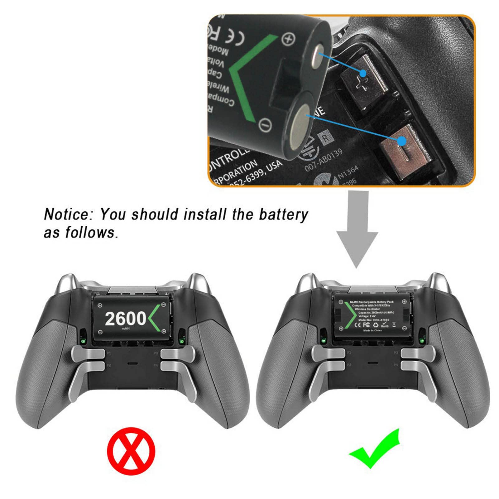 Fast Charging Xbox One Controller Battery - for Gaming & Long Play Sessions