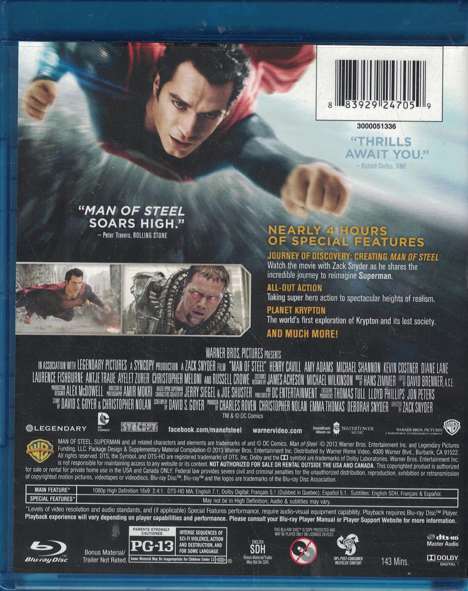 Man of Steel (Blu-ray) | Superman Movie | Action & Adventure Film | Perfect for Movie Nights & Superhero Fans
