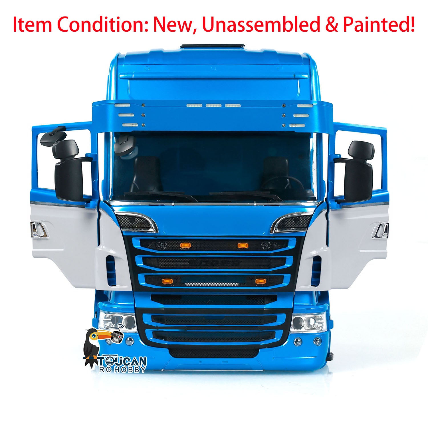 1/14 Scale R730 Cabin Body Shell for RC Truck - Plastic DIY Hobby Model Kit for 6x6 & 6x4 Remote Control Tractor Simulation - Perfect for Custom Painting & Off-Road RC Enthusiasts