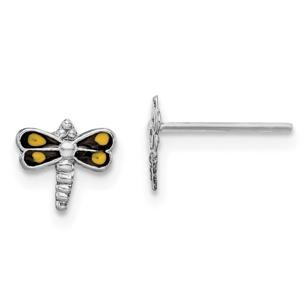 Sterling Silver Rhodium-Plated Dragonfly Stud Earrings for Women - Elegant Jewelry Gift for Birthday, Anniversary & Everyday Wear