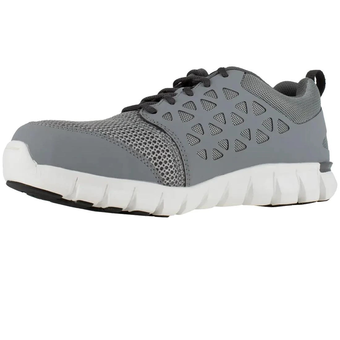 Sublite Cushion Alloy Toe Athletic Work Shoes for Men - Lightweight Safety Shoes with Shock Absorption, Slip Resistant & Comfortable Grey Work Sneakers - Perfect for Construction, Warehouse & Industrial Work
