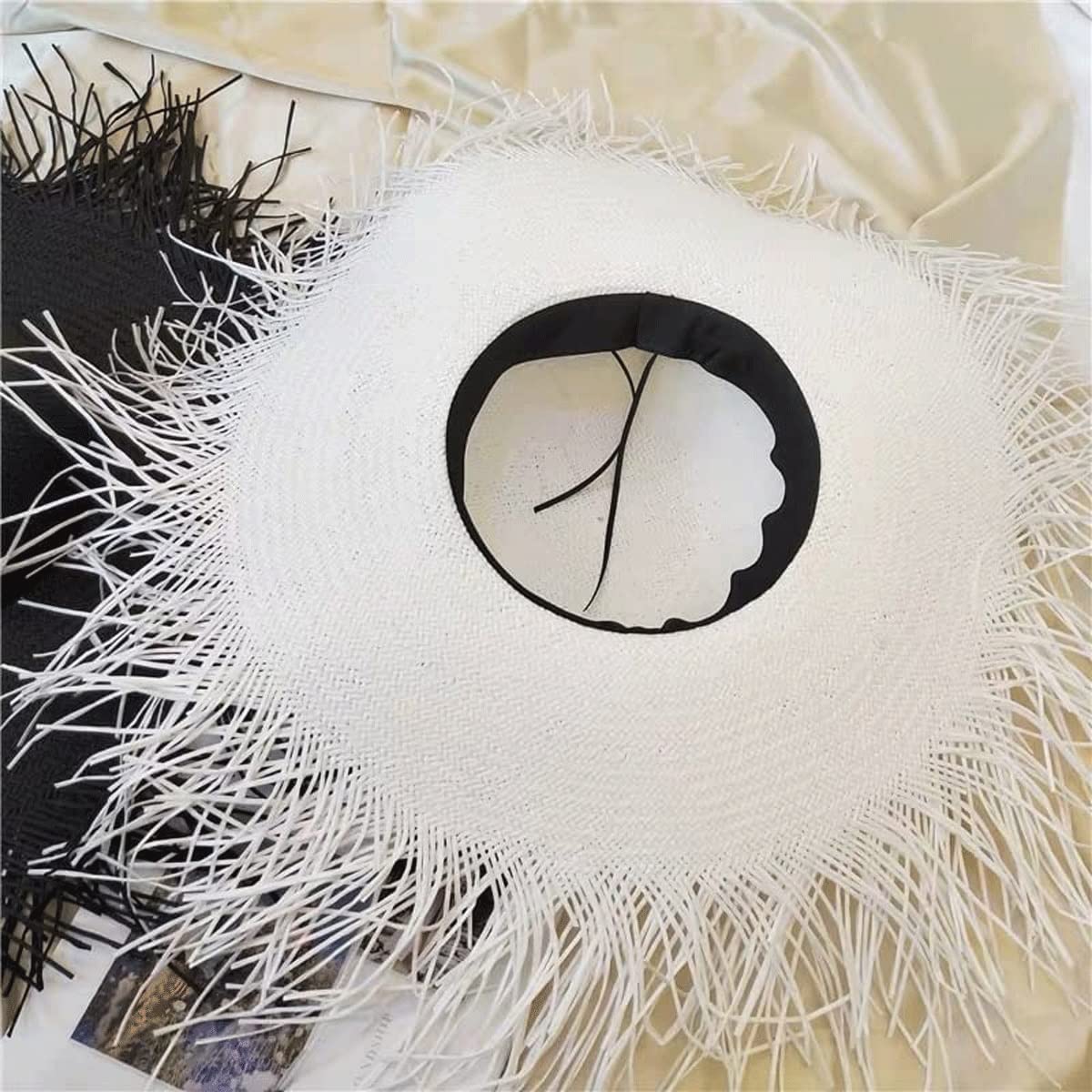 Women's Foldable Floppy Sun Hat - Wide Brim UV Protection Straw Hat for Summer, Beach, Travel & Outdoor Activities (White, One Size) - Perfect for Vacation, Gardening, Poolside & Fashion Accessories