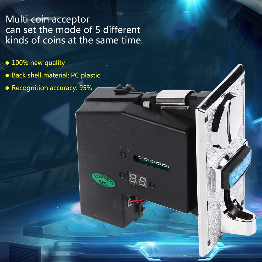Smart Coin Acceptor Selector for Vending Machines & Slot Games - Multi-Coin Identification System for Arcade, Casino, and Amusement Park Use