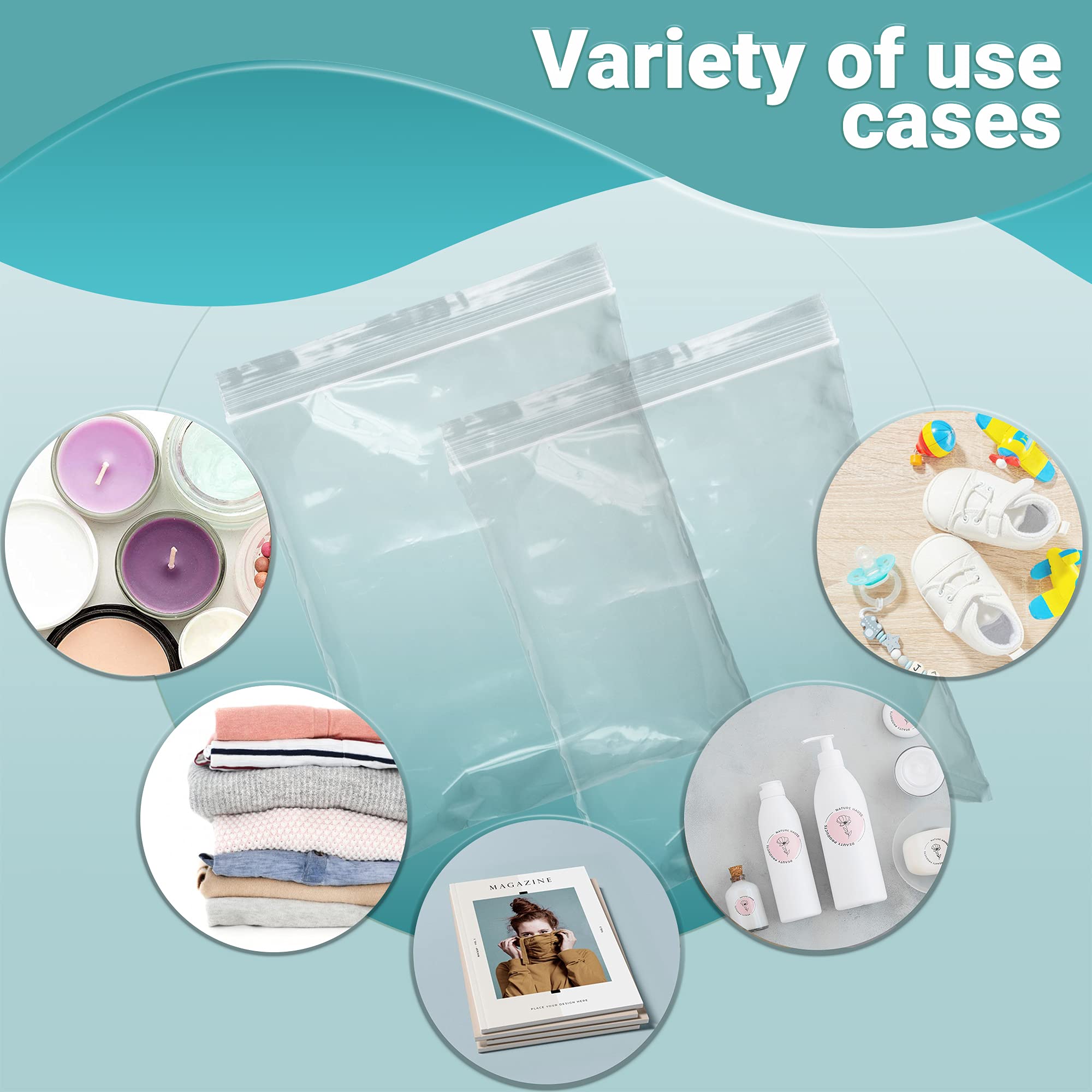 APQ 1000 Pack 10x12 Inch Clear Heavy Duty Zipper Bags - 4 Mil Thick Single Track Seal Top Polyethylene Storage Bags for Food, Industrial & Medical Use | Bulk Resealable Bags for Freezing, Organizing & Packaging