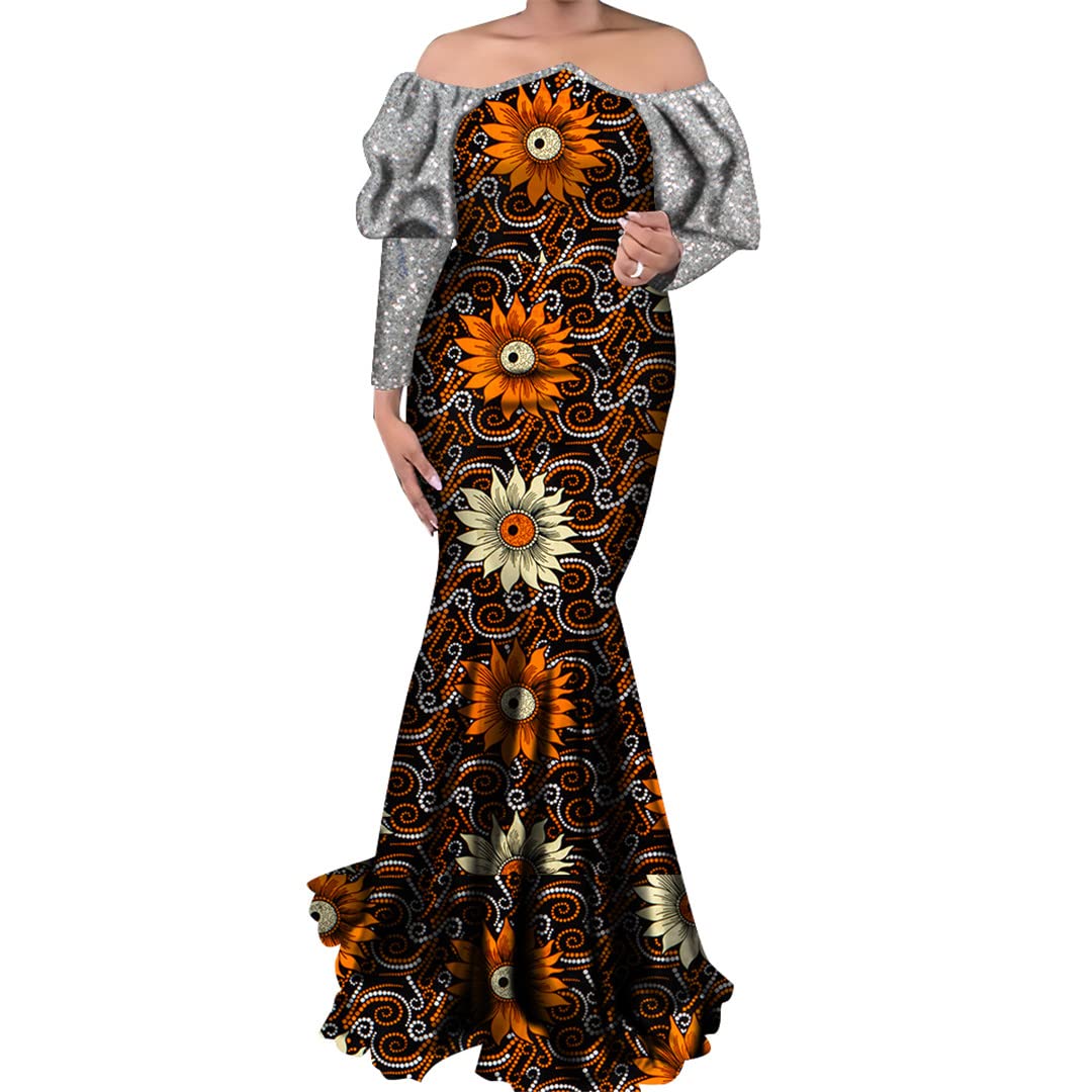 **Elegant African Dashiki Dresses for Women - Plus Size Traditional Party Wear - Perfect for Weddings, Festivals & Cultural Events - 24fs1402 M**