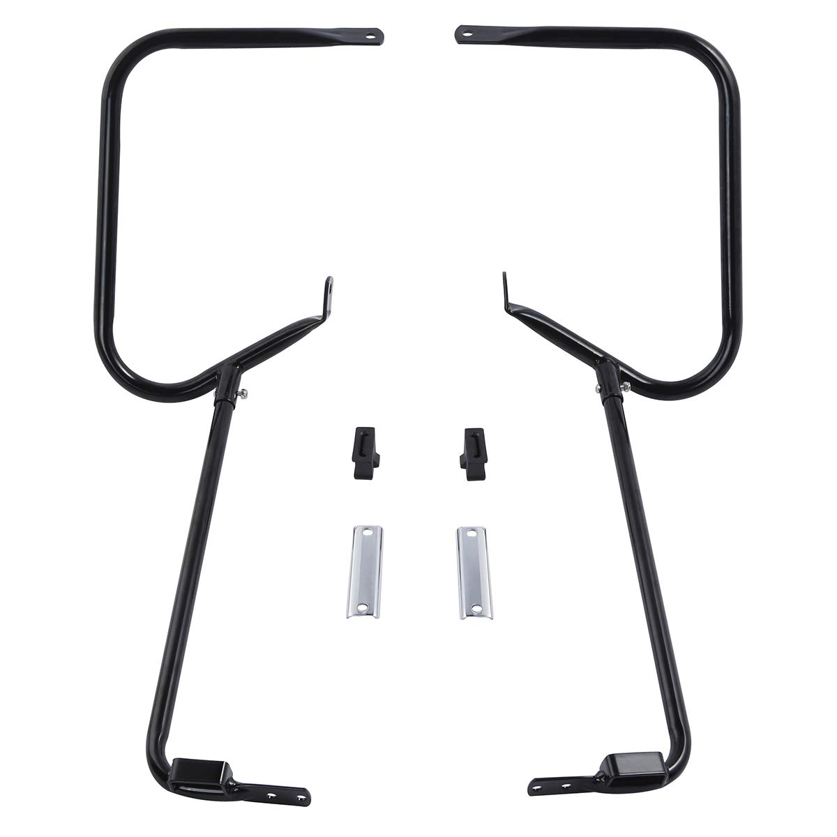 1997-2008 Harley Davidson Touring FLHR FLTR FLHX FLHT Saddlebag Support Guards & Engine Guard Kit - Black | Motorcycle Protection for Long Rides & Road Trips