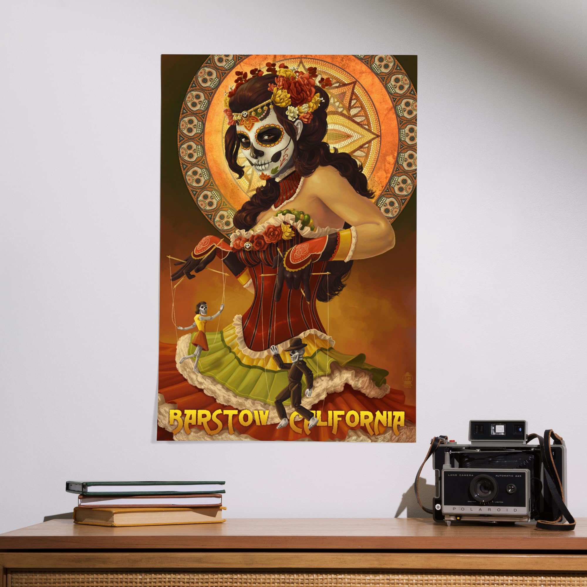 Lantern Press 16x24 Inch Giclee Art Print - Barstow California Day of the Dead Marionettes Wall Decor | Perfect for Home, Office & Gallery Display