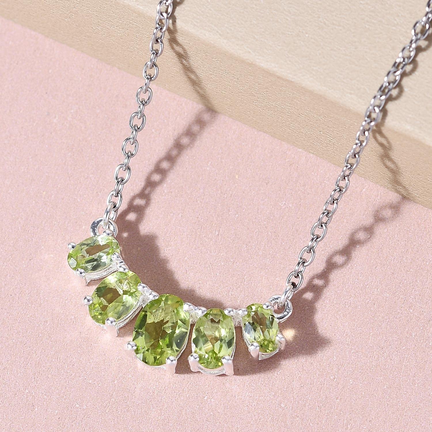 925 Sterling Silver Birthstone Necklace for Women - 18