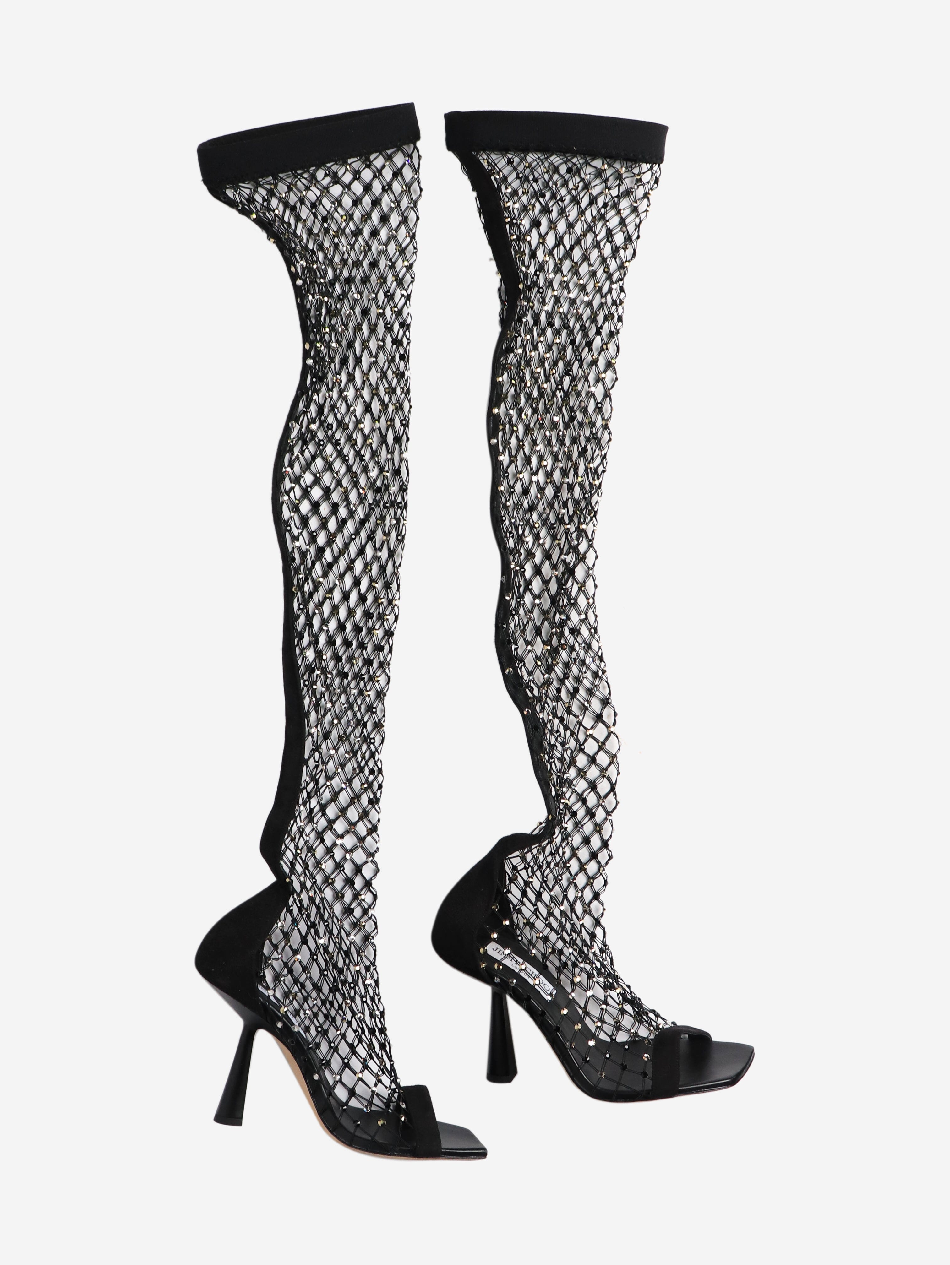 Black Mixon 100 Thigh High Boots for Women - Size EU 37 (UK 4) - Sexy Over The Knee Boots for Party, Night Out & Fashion Outfits