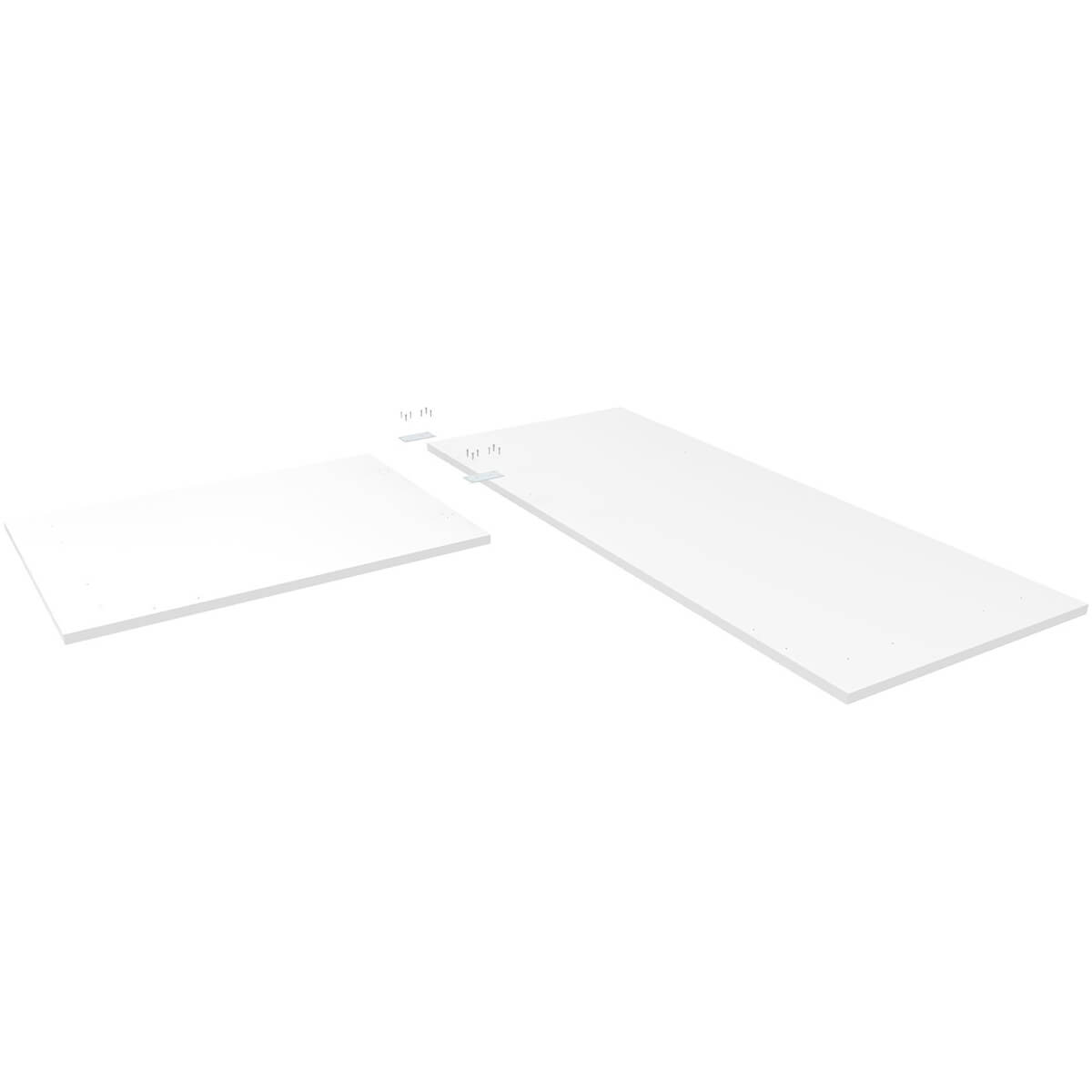 Brateck Lumi TP18075L White L-Shaped 90 Degree Corner Desk - 1800x750x25mm Home Office Workstation for PC, Laptop & Study Space