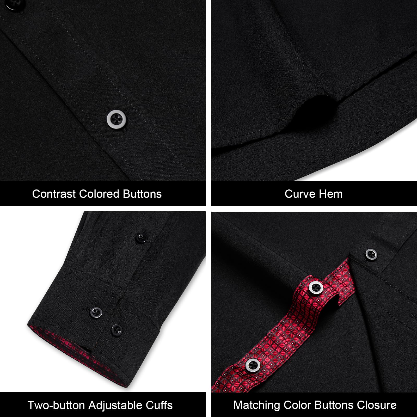 DiBanGu Men's Button Down Dress Shirts - Long Sleeve Casual & Formal Cotton Shirt with Contrast Inner Collar | Business Office Wear & Smart Casual Outfits