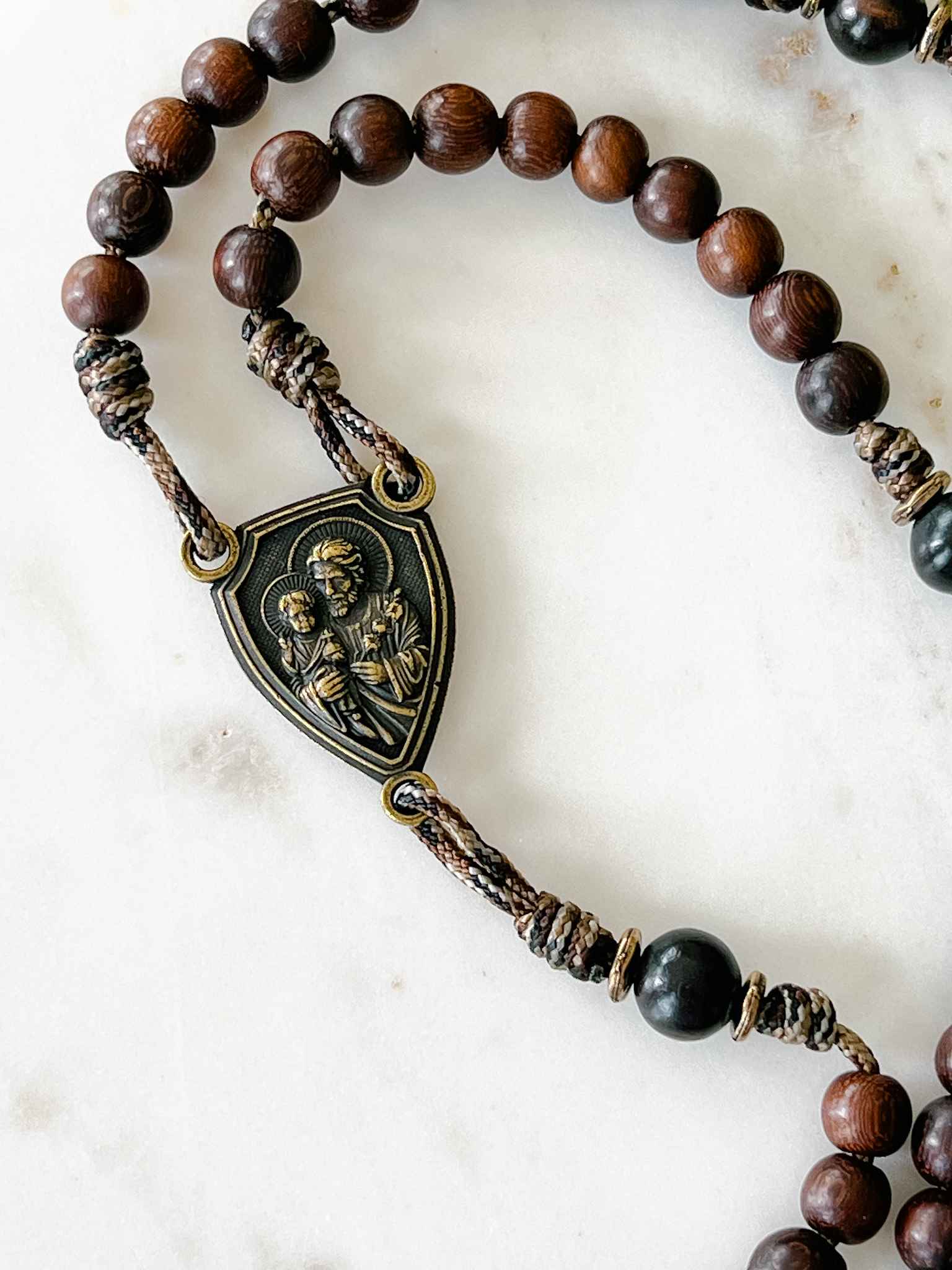St. Joseph Terror of Demons Rosary - Antique Bronze Catholic Prayer Beads for Spiritual Protection & Devotion | Perfect for Daily Prayer, Meditation & Religious Gifts