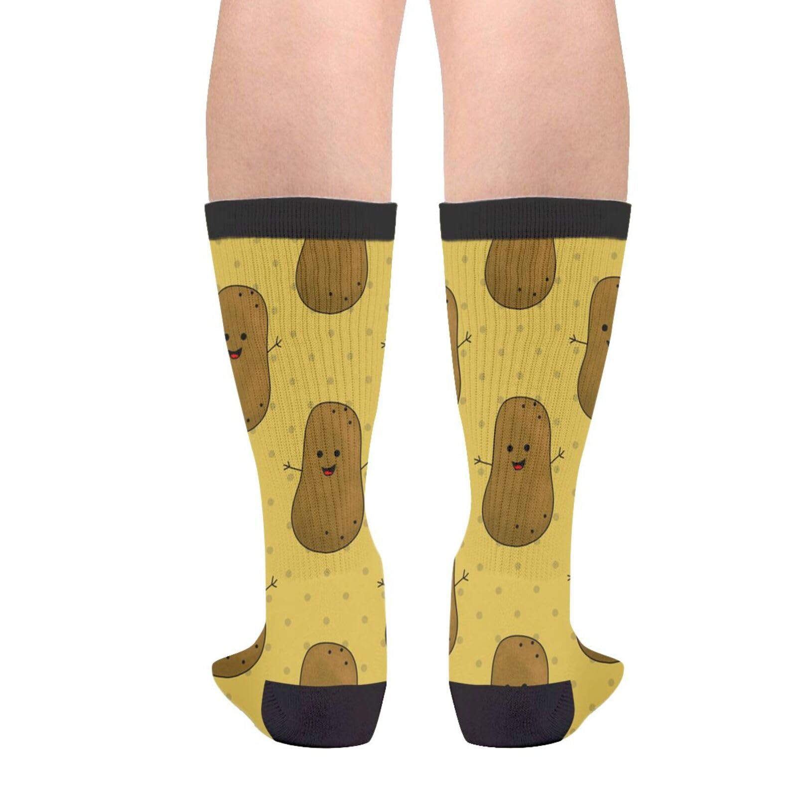 Funny Potato Novelty Socks for Men & Women - Crazy Unisex Crew Socks Gift - Perfect for Costume Parties, Gag Gifts, and Everyday Humor