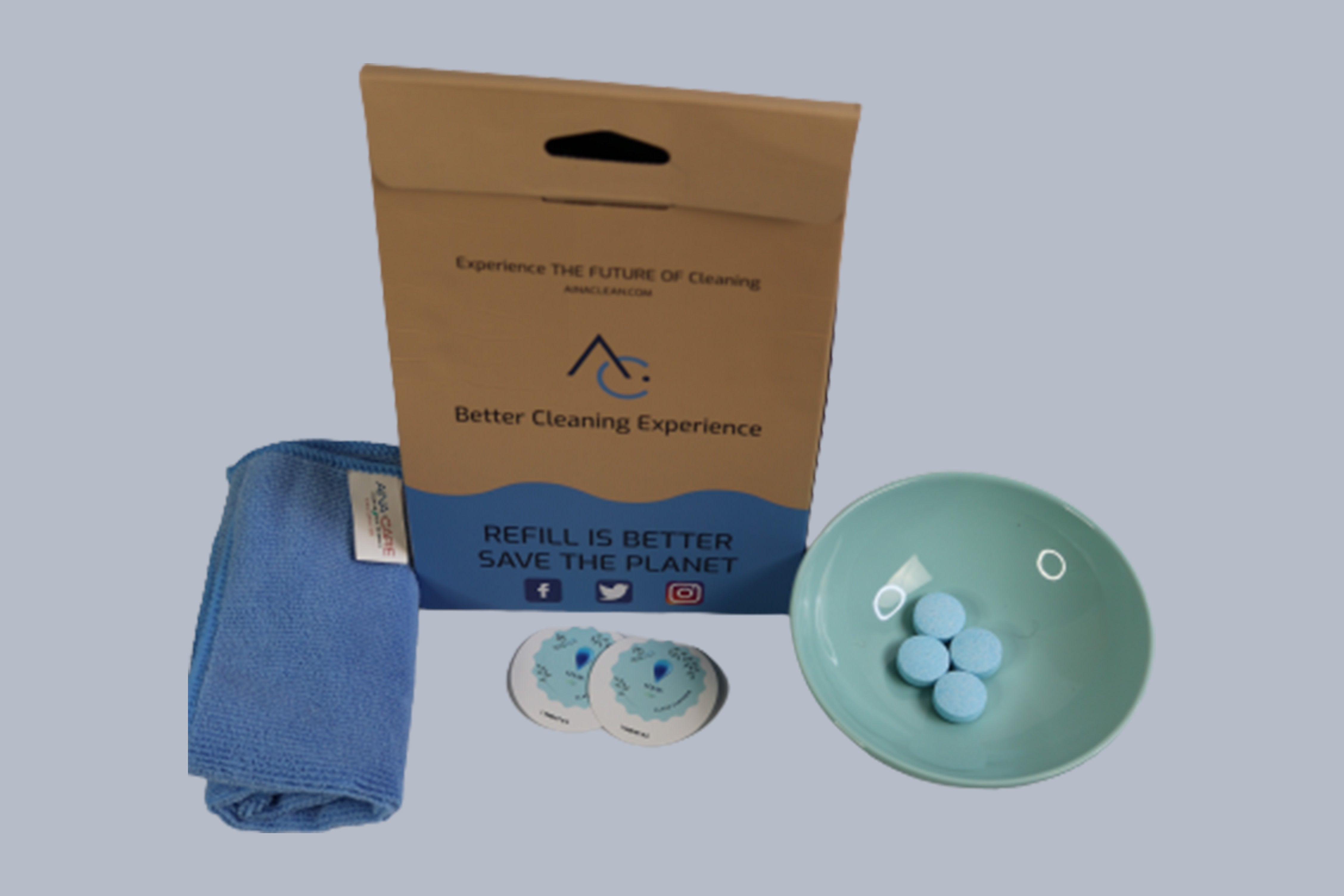 Eco-Friendly Glass Cleaner Refill Tablets - Pack of 12 | Streak-Free Window Cleaning Solution for Home, Office & Car Windows