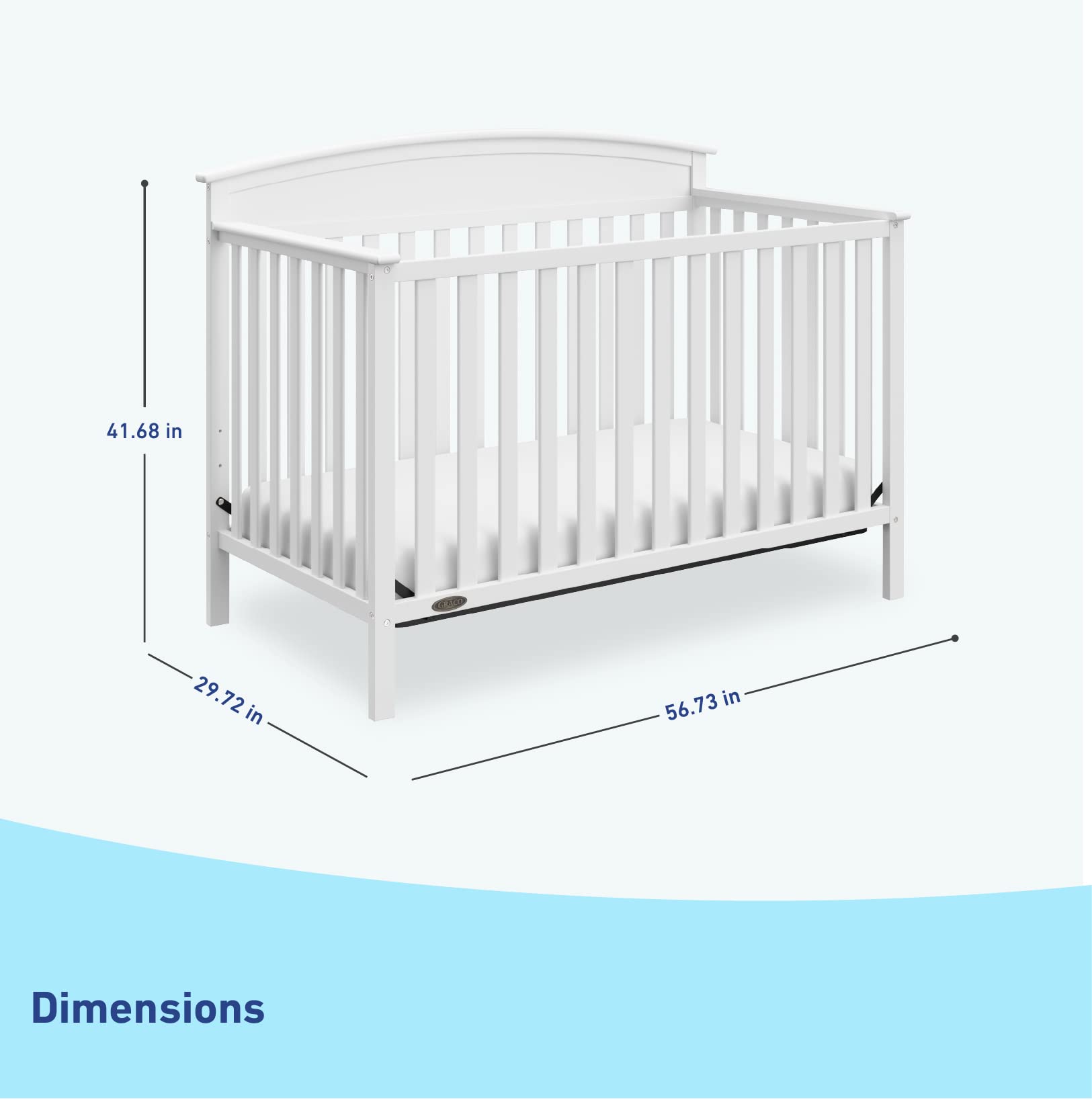 Graco Benton 5-in-1 Convertible Baby Crib to Toddler Bed - GREENGUARD Gold Certified White Nursery Furniture | Converts to Daybed & Full-Size Bed | Fits Standard Crib Mattress | Perfect for Nursery, Kids Room & Guest Bedroom