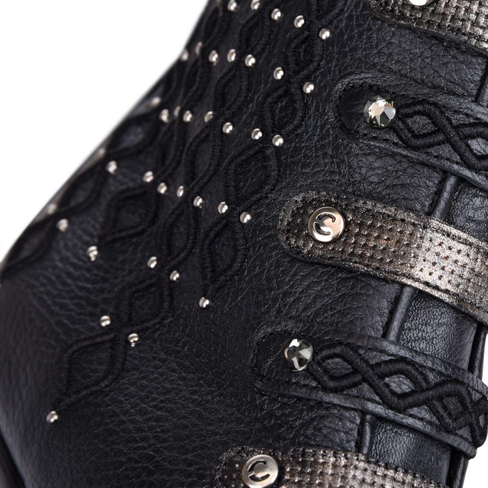 3F38RS Cuadra Black Fashion Paris Texas Leather Ankle Boots for Women - Stylish & Comfortable Booties for Casual Outings, Date Nights & Office Wear