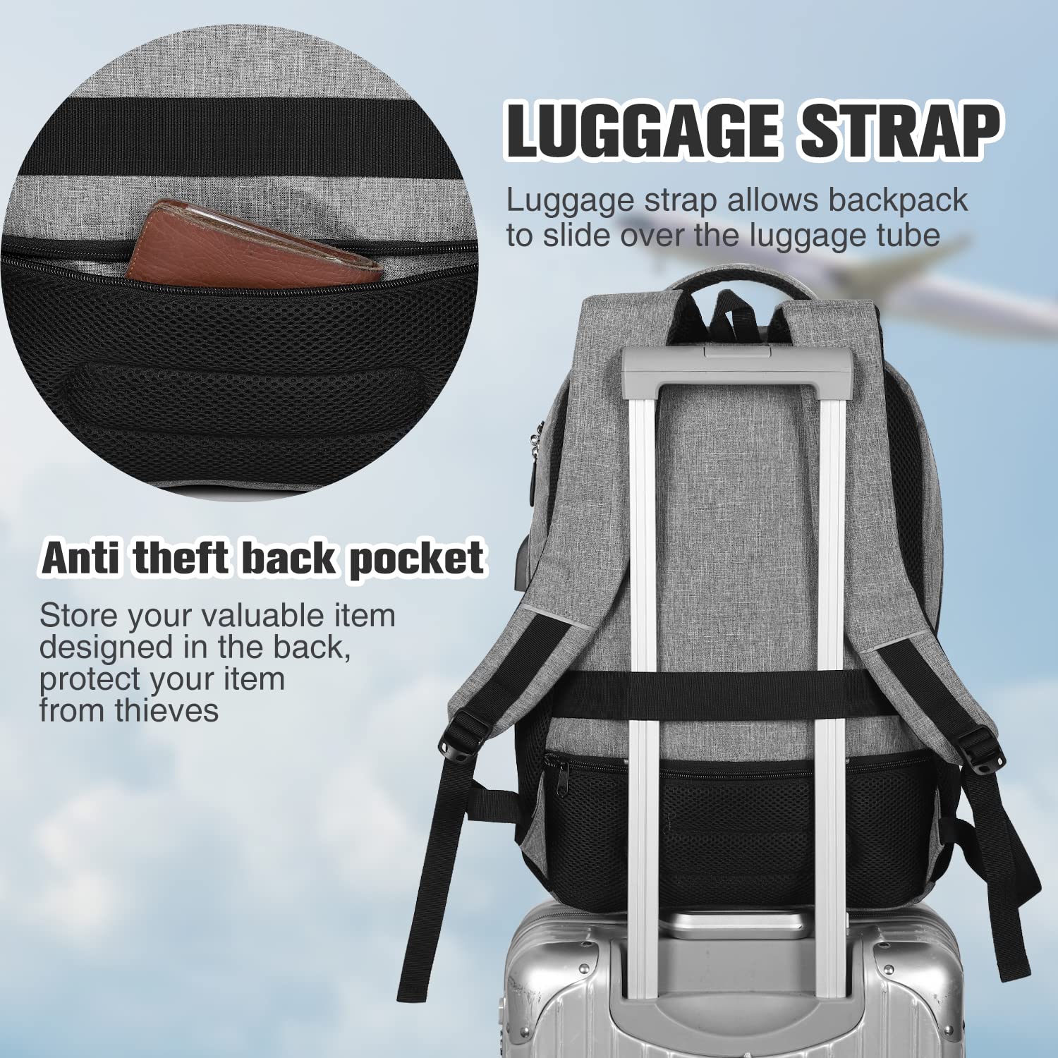 **17.3 Inch Waterproof Laptop Backpack with USB Charging Port - Durable School & Travel Backpack for Teen Boys & College Students - Perfect for School, Work, Commuting & Outdoor Adventures**