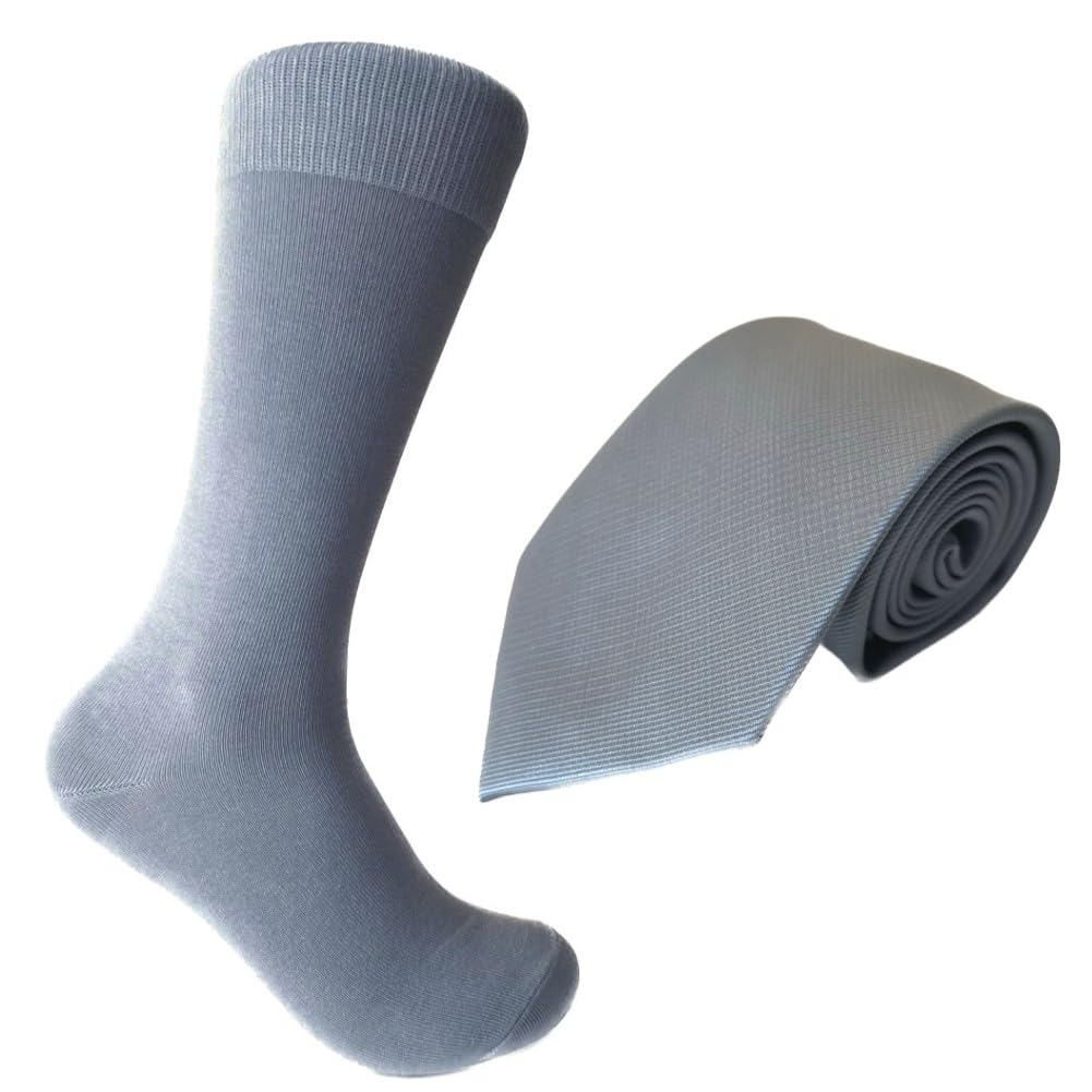 Premium TRM Men's Socks & Necktie Gift Set - 3 Pairs Breathable Dress Socks + Silk Necktie - Perfect for Business, Weddings & Formal Occasions