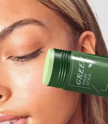 Green Tea Clay Stick Mask for Oily Skin - Detoxifying & Pore Minimizing Facial Mask Stick - Perfect for Acne-Prone and Combination Skin Care Routine