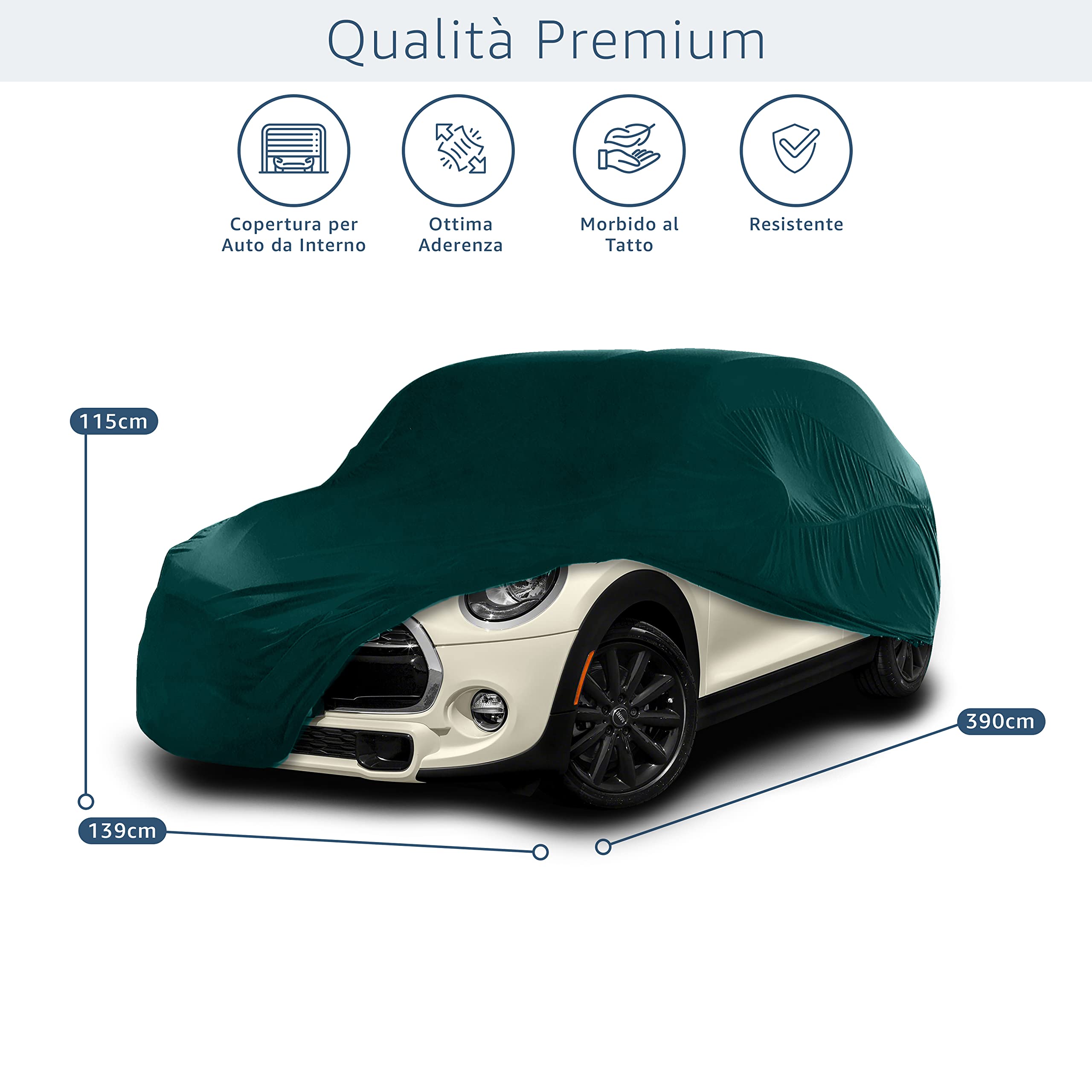 Cosmos Indoor Garage Car Cover Small Green 10354 - Waterproof Dustproof Vehicle Protection for Compact Cars, Sedans & SUVs - Perfect for Home Garage, Storage & Long-Term Parking