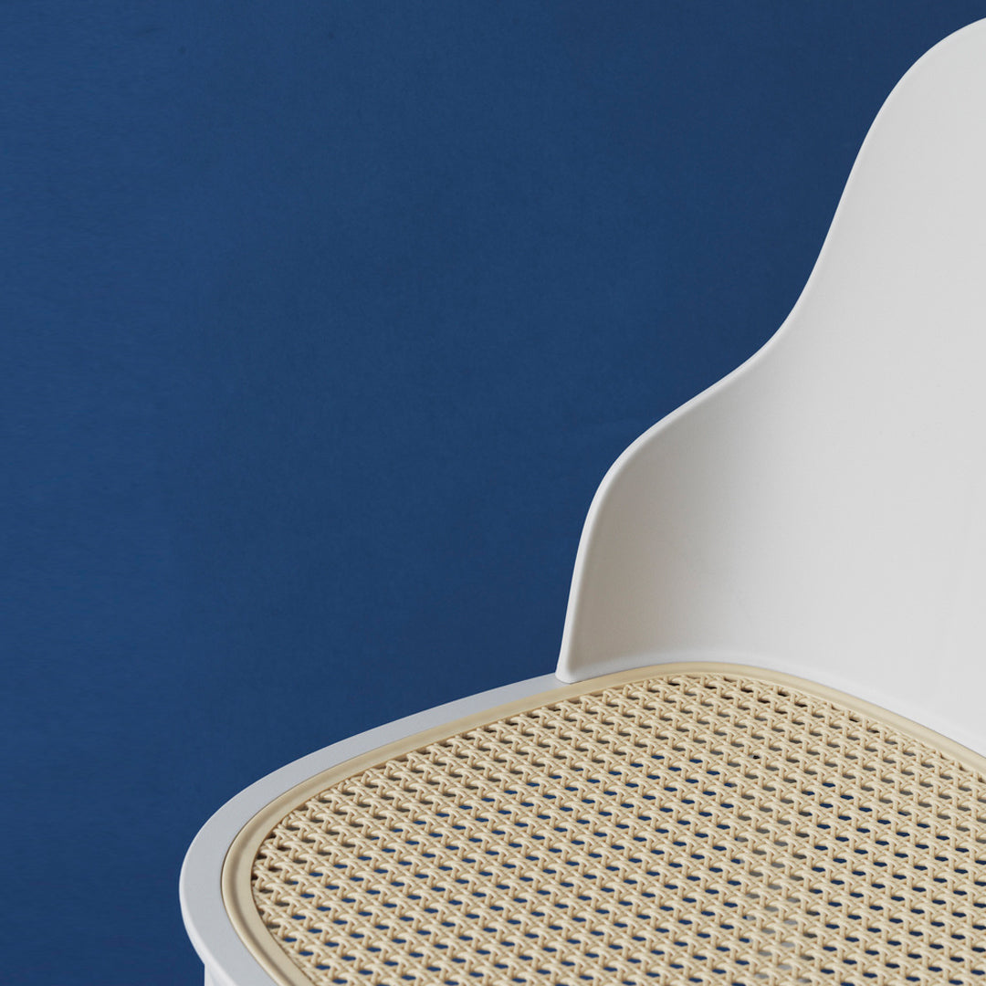 Allez Modern Dining Chair with Wicker Seat - Comfortable Rattan Accent Chair for Kitchen, Dining Room, or Patio