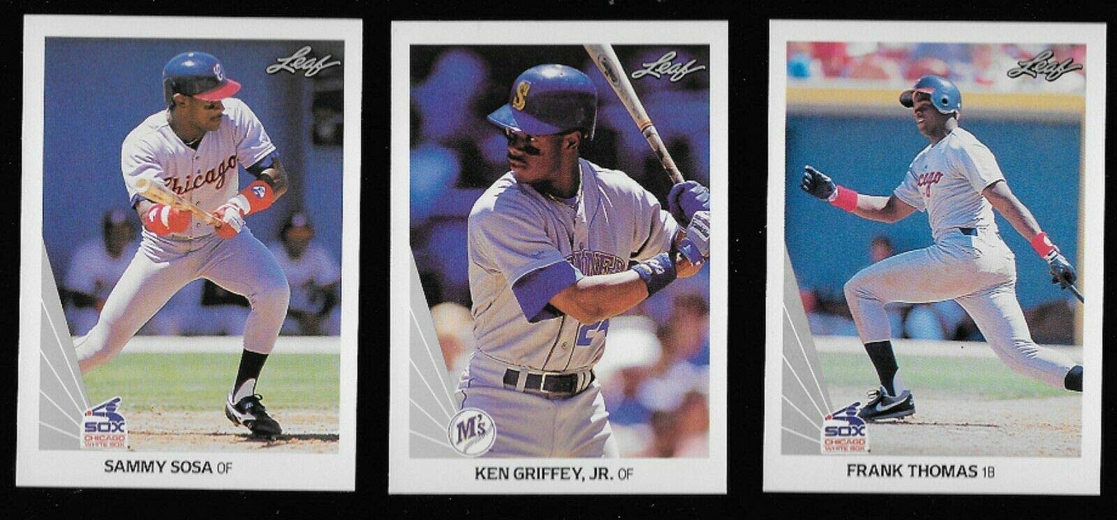 1990 Leaf Baseball Cards Complete Set - 528 Cards with Frank Thomas, Sammy Sosa & Larry Walker Rookie Cards | Vintage Sports Collectibles for Display & Investment