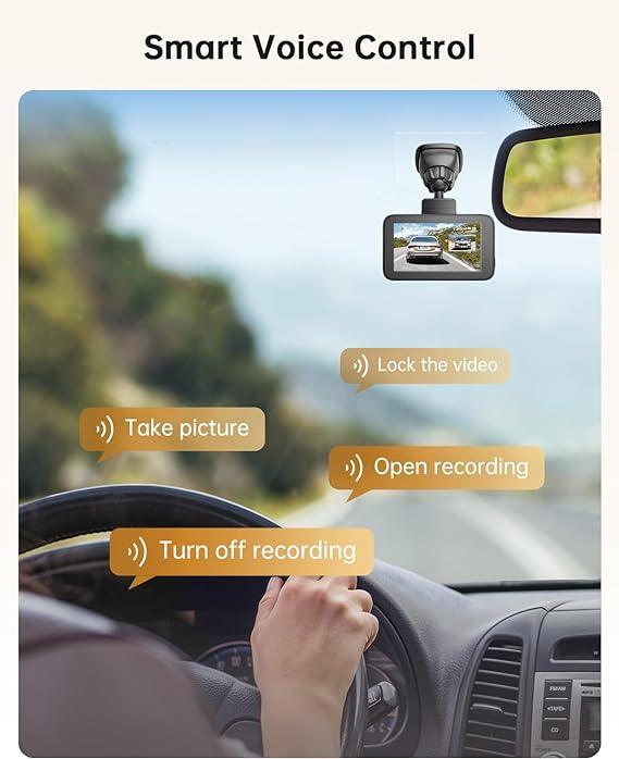 Arpha D25 2CH 5K Dash Cam with 128GB eMMC, Voice Control & 3