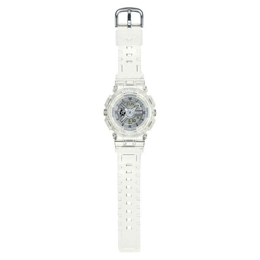 CASIO BABY-G BA-110CR-7ADR Digital Quartz Watch for Women - White Resin Band, Shock Resistant, Water Resistant - Perfect for Sports, Fitness & Outdoor Activities