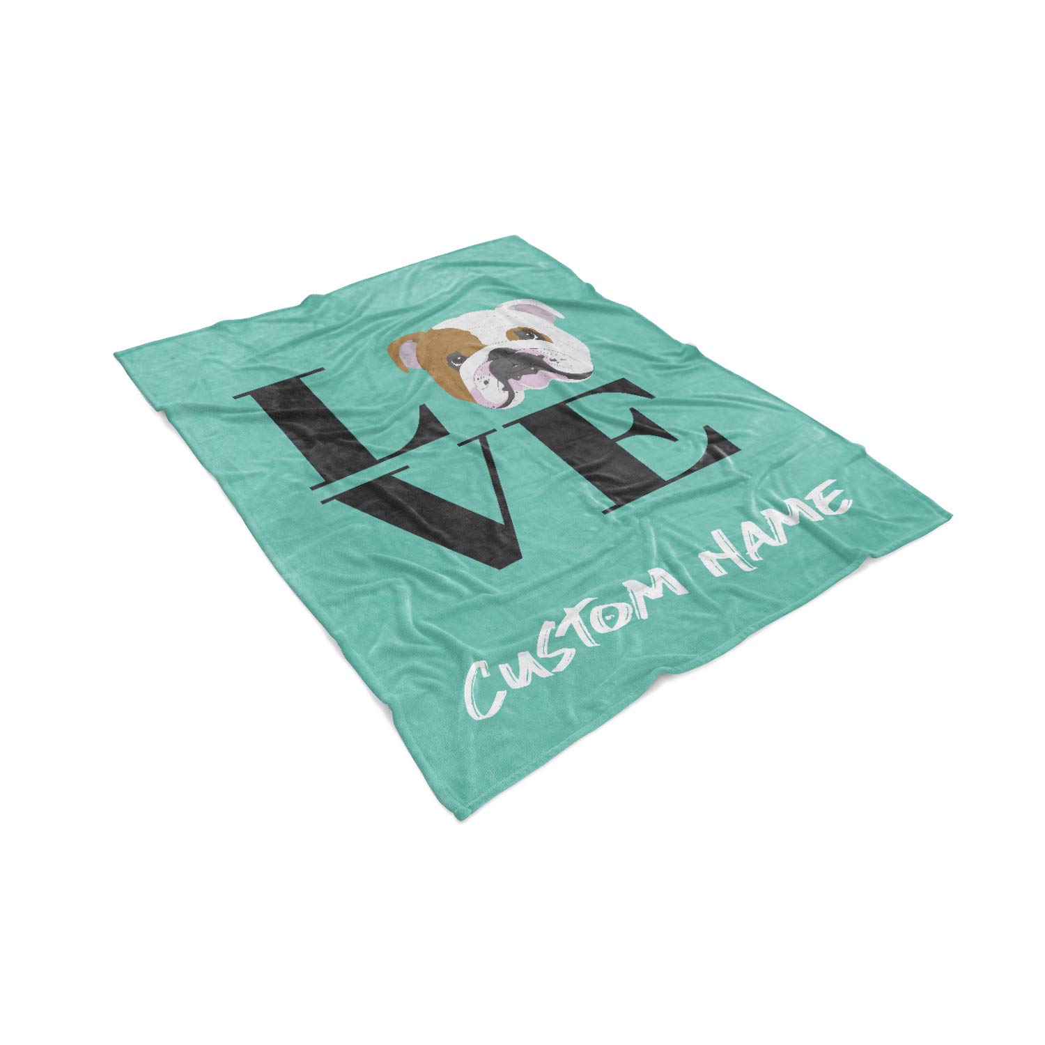 Custom Name Fleece Throw Blanket for British English Bulldog Lovers - Personalized Lightweight Cozy Blanket for Dogs, Pet Owners, Mom, Dad & Kids | Perfect for Cuddling, Family Time & Home Decor