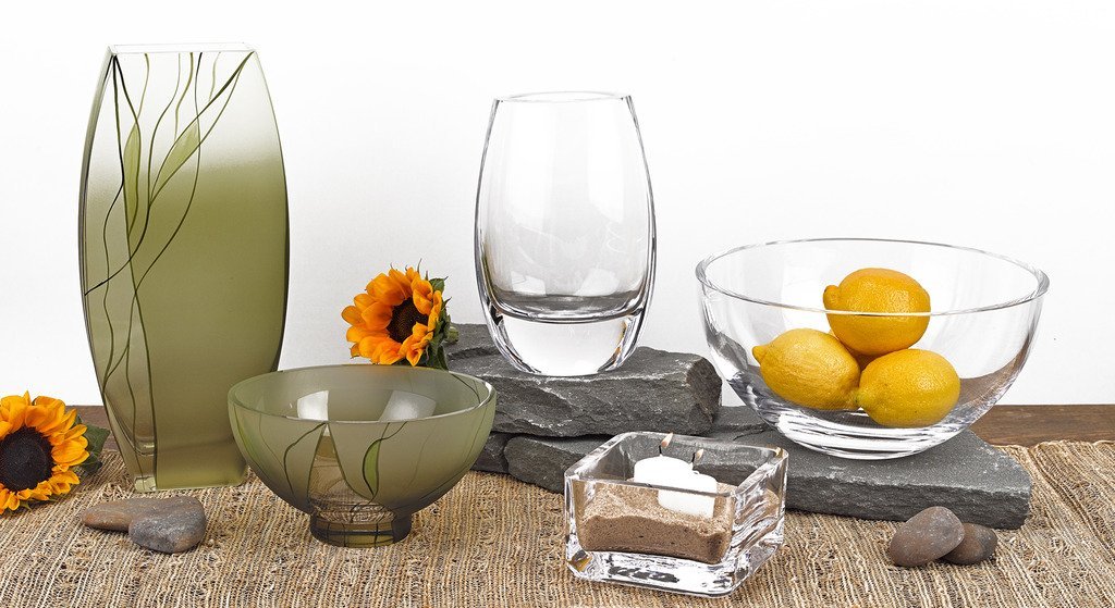 Evergreen Crystal Glass 7-inch Decorative Fruit Bowl - Nature Inspired Home Decor for Dining Table Centerpiece, Kitchen Counter Display & Living Room Decorations