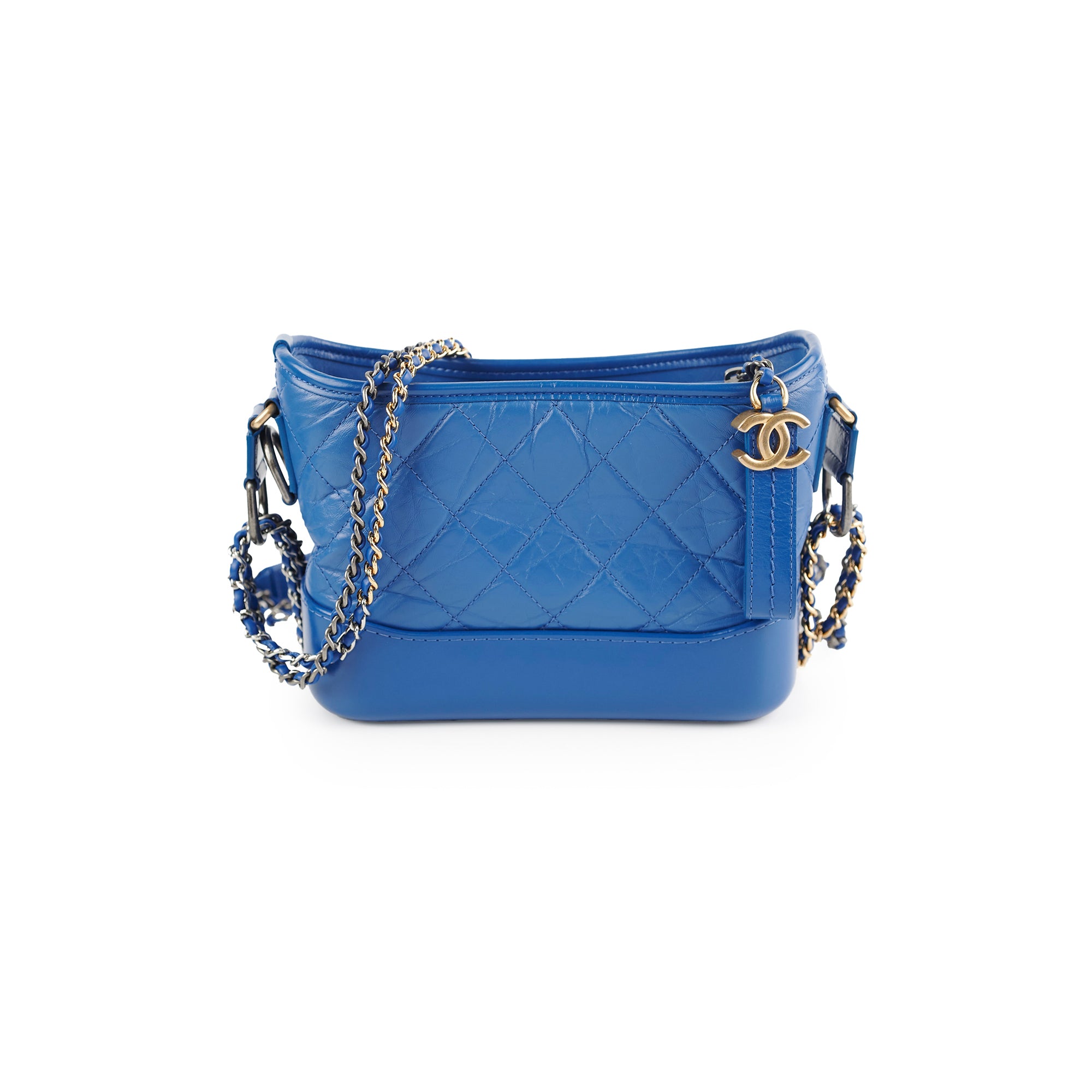 Chanel Small Gabrielle Blue Leather Shoulder Bag - Luxury Designer Handbag for Women, Perfect for Date Night & Evening Events