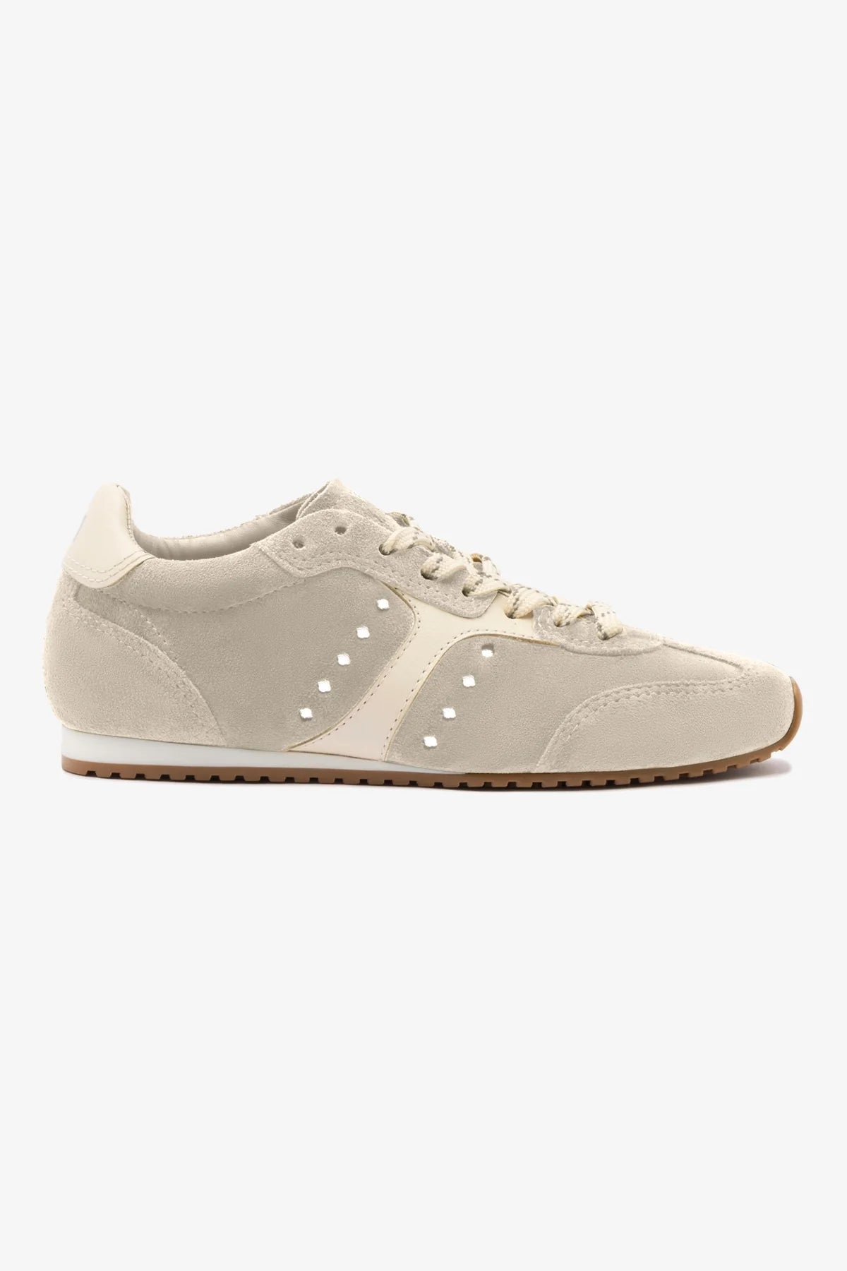 Stella Sneaker - Women's Mushroom Grey Suede & Ivory Leather Casual Shoes for Walking, Running & Everyday Wear