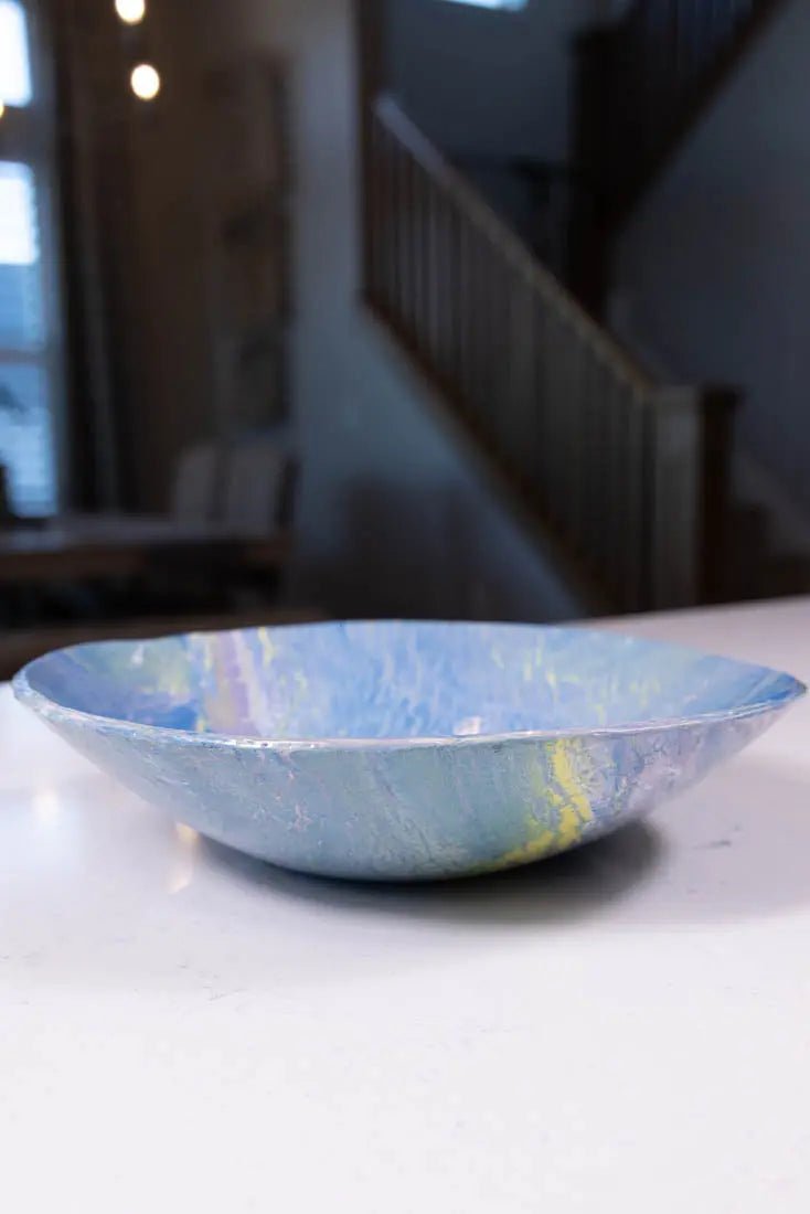 Large Porcelain Nerikomi Serving Bowl - Handcrafted Decorative Bowl for Dining & Entertaining | Big Bowl Series | Perfect for Salads, Pasta, Fruit Display & Home Décor