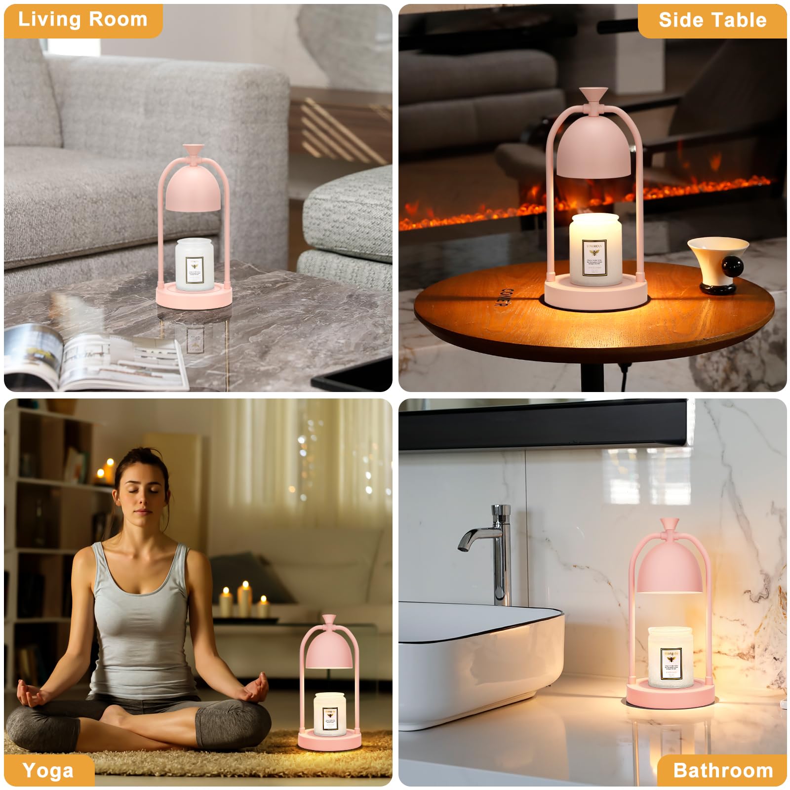 Pink Electric Candle Warmer Lamp with Timer - Wax Melt Warmer for Jar Candles, Girls Room Decor, Teen Bedroom Lighting - Perfect for Christmas Gifts, Wedding Presents & Housewarming Gifts (Great for Aromatherapy, Relaxation & Creating Cozy Ambiance)