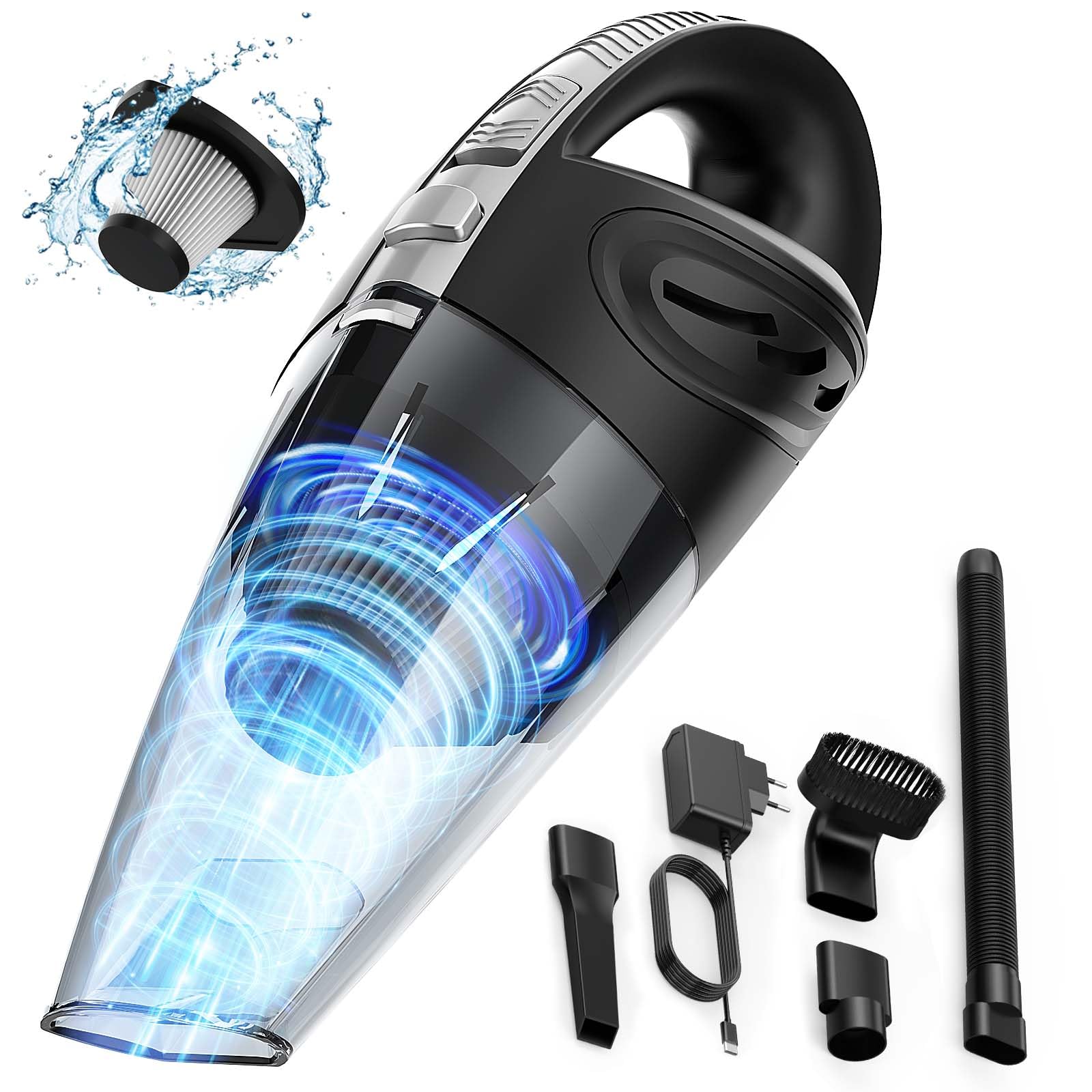 120W Powerful Cordless Vacuum Cleaner - Mini Portable Handheld Vacuum for Car, Pet Hair & Home Cleaning with HEPA Filter & Accessories | Perfect for Cars, Sofas, Stairs & Hard-to-Reach Areas