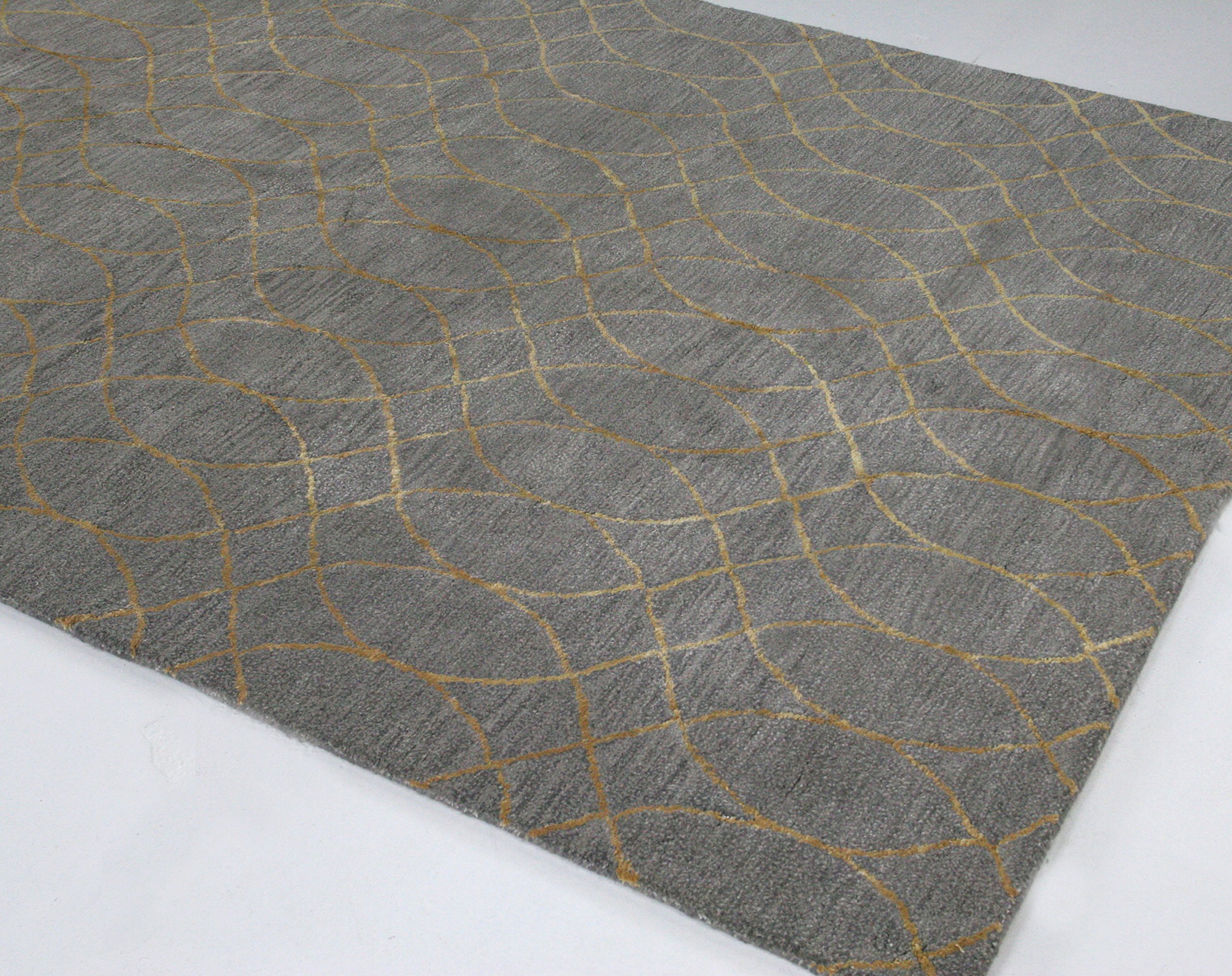 Premium Hand Tufted Wool & Viscose Area Rug 2.6' x 8' - Soft Gray Modern Rug for Living Room, Bedroom, Nursery | Cozy Home Decor, Durable Floor Carpet for Apartments & Houses