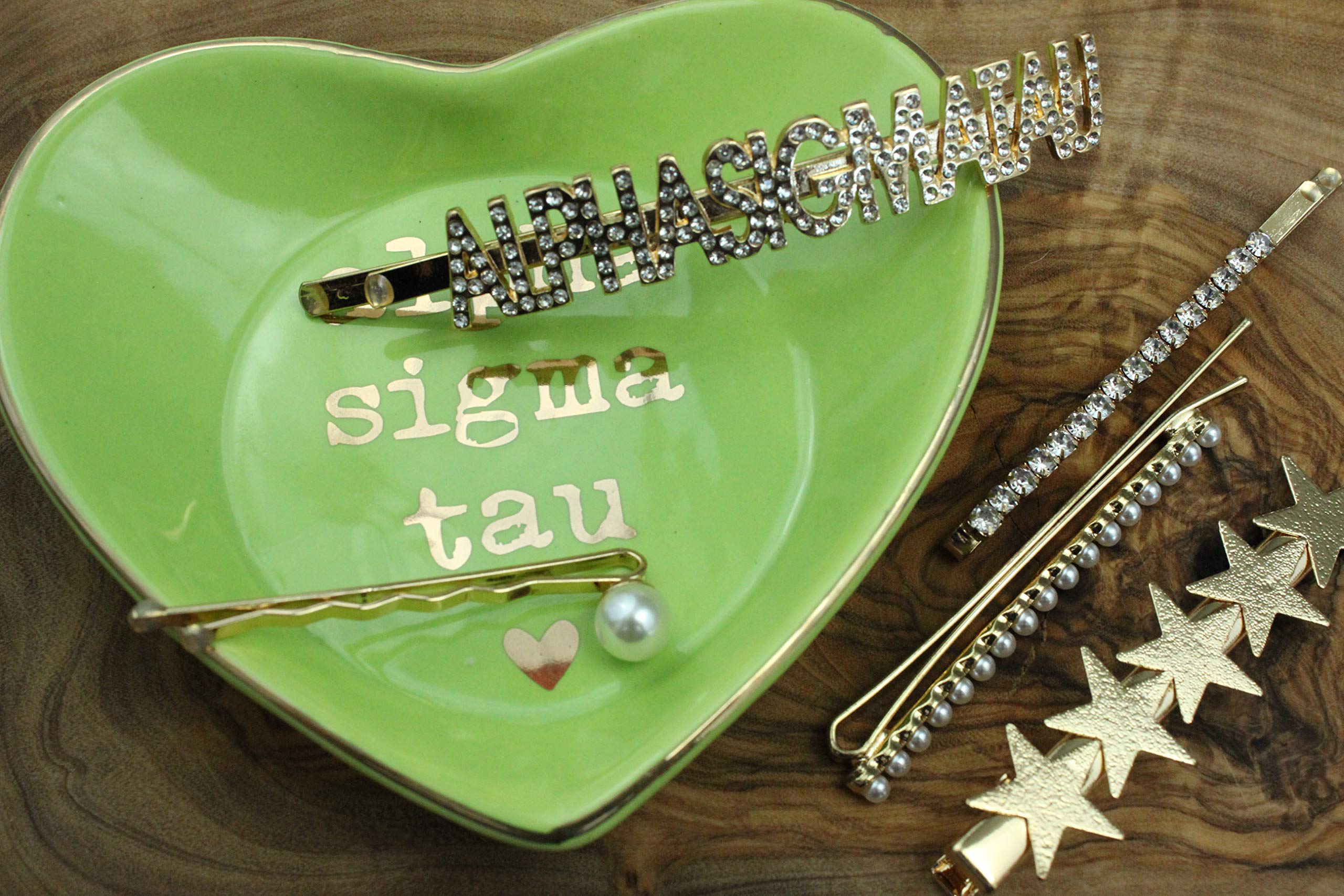 Alpha Sigma Tau Sorority Hair Clips - 6 Pack Hair Barrettes for Women & Girls - Perfect for Sorority Events, School, and Everyday Styling