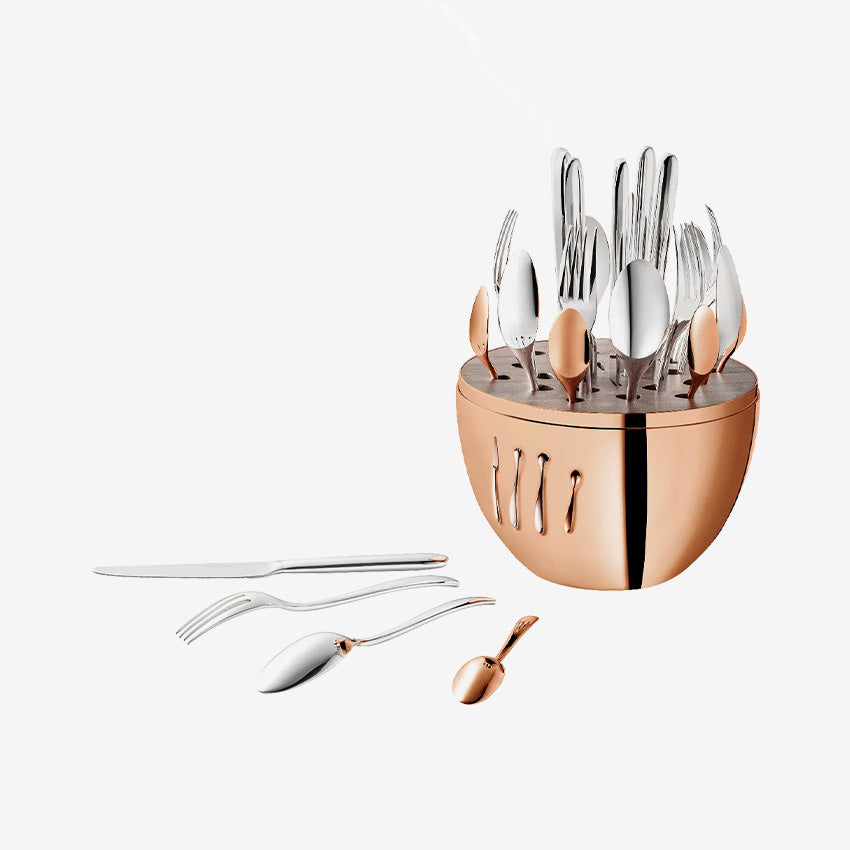 Christofle 24-Piece Mood Flatware Set - Premium Stainless Steel Silverware for Fine Dining & Entertaining - Elegant Cutlery Set for Wedding, Anniversary & Special Occasions
