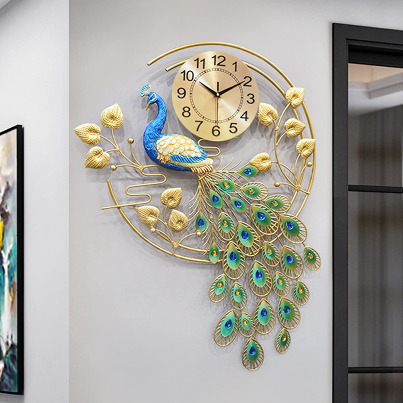 36.6 Inch Large Silent Wall Clock - Modern Metal Design Non-Ticking Digital Clock for Living Room & Bedroom Decor | Perfect for Home, Office, and Gift Giving