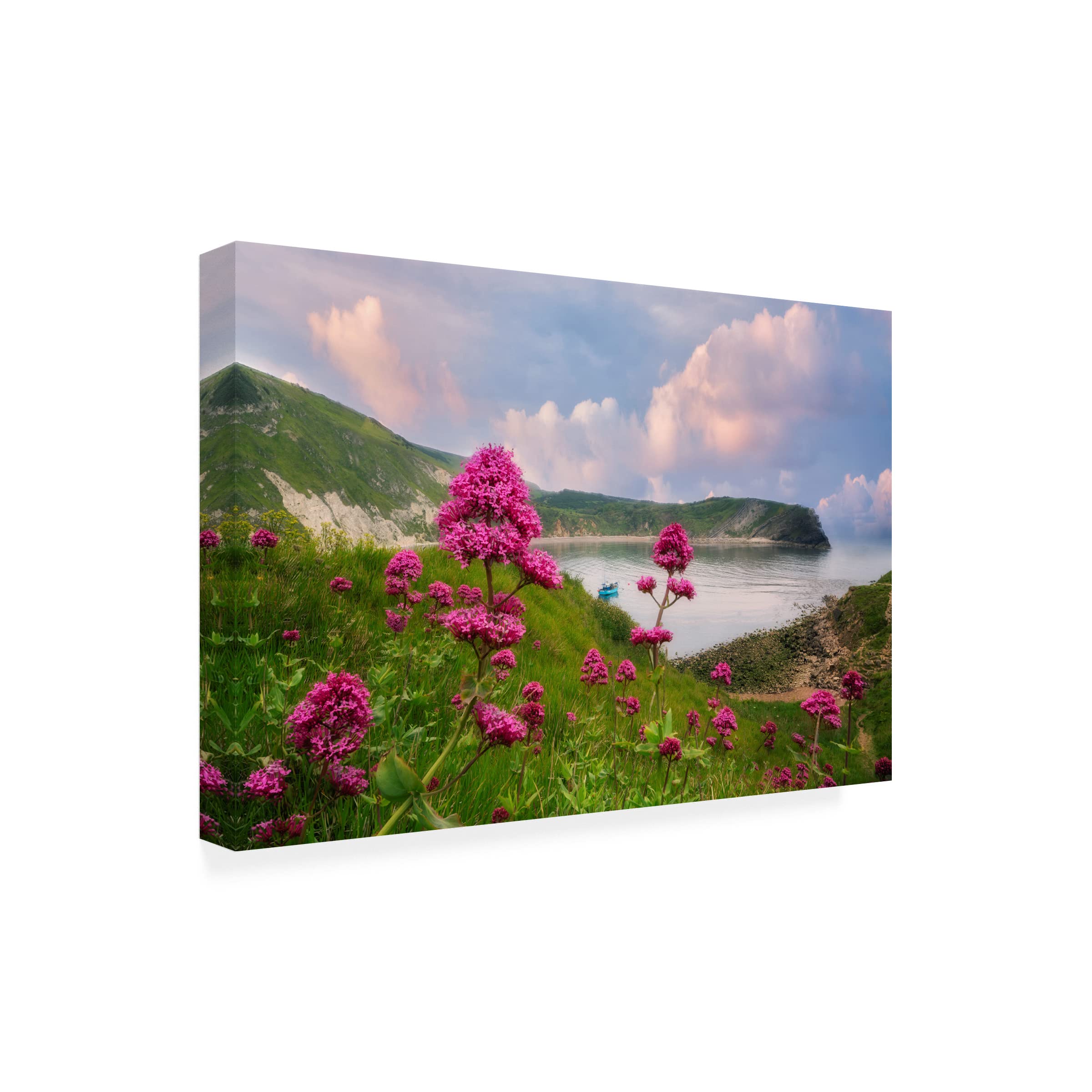Dennis Frates 'Lulworth Cove' Canvas Wall Art Print - Coastal Landscape Painting for Living Room, Bedroom & Office Decor