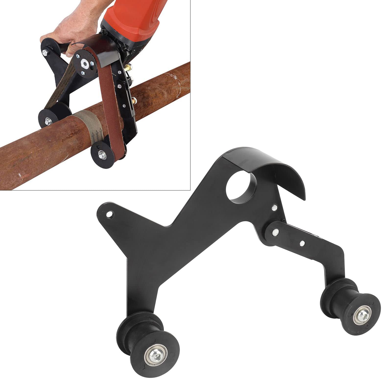 Mini Belt Sander 20mm/40mm - Portable Pipe Tube Polisher & Edge Sharpener with 5Pcs Abrasive Belts M14 - Perfect for DIY Metal Woodworking, Jewelry Making & Small Angle Grinding Projects