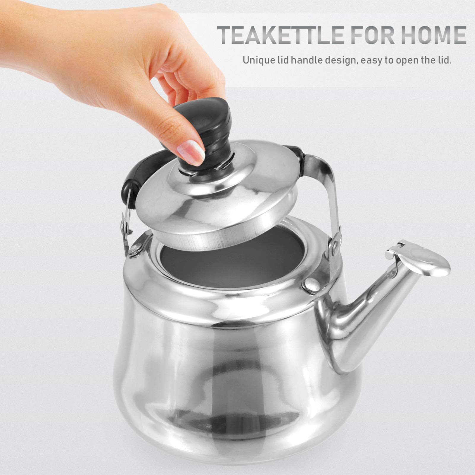 DOITOOL 1pc Stainless Steel Whistling Tea Kettle - Large Capacity Chirping Water Kettle for Home & Kitchen - Perfect for Stovetop Brewing, Camping, and Daily Tea Making