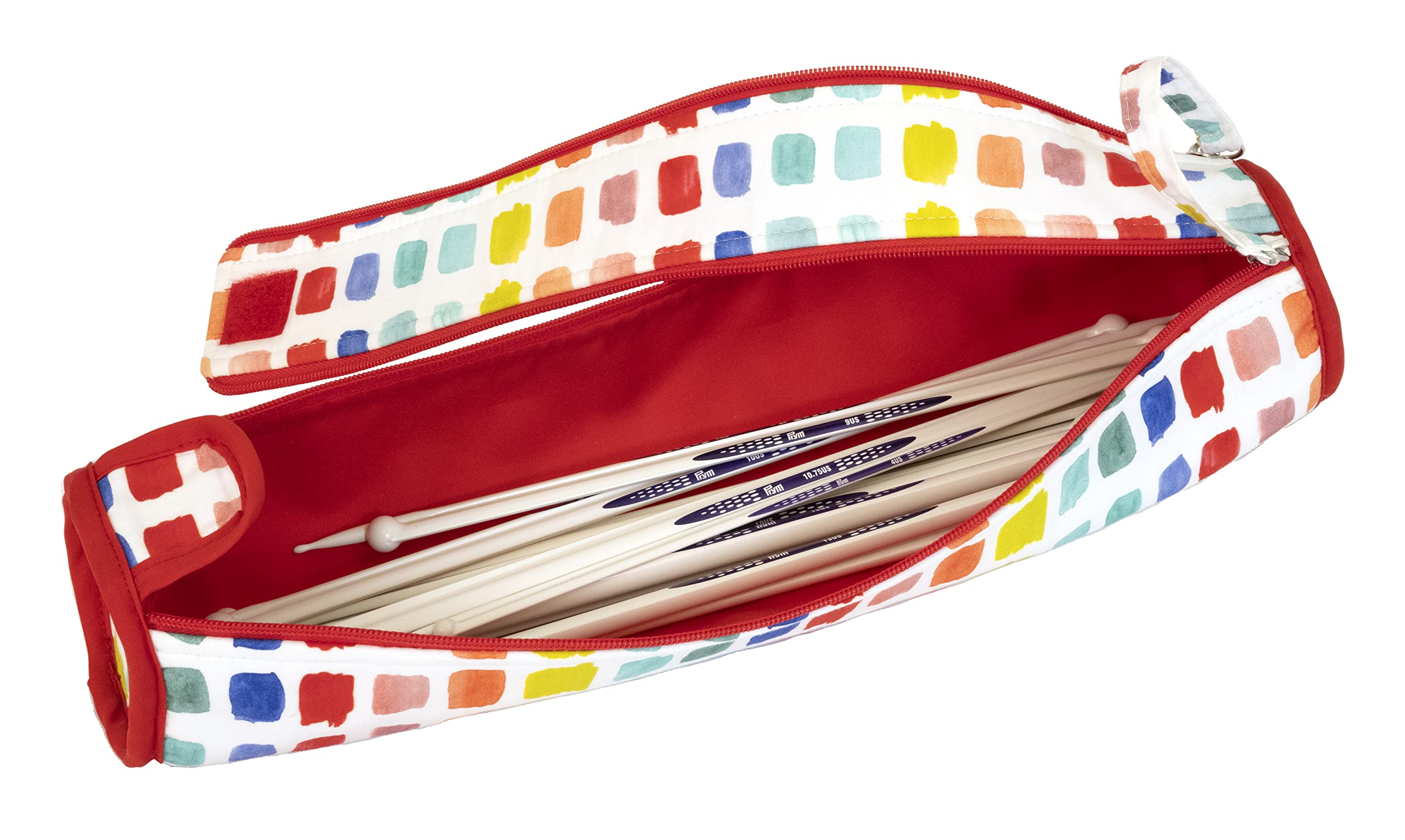 Prym Rainbow Speckled Knitting Needle Case - Durable Storage for Crochet & Craft Supplies - Perfect for Travel & Organizing Knitting Tools